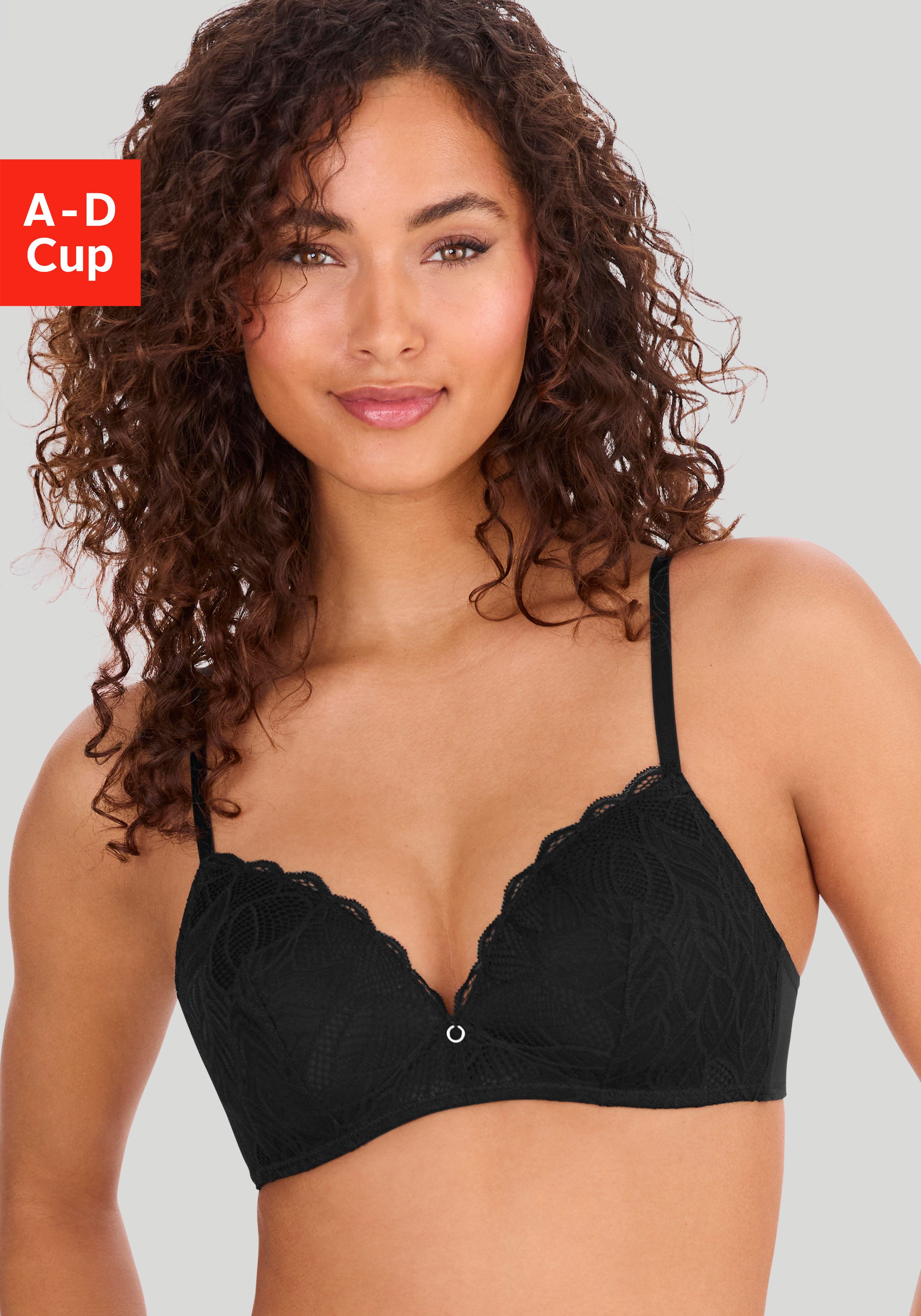 Lascana Bralette-bh dames bralettes maat 85 B zwart