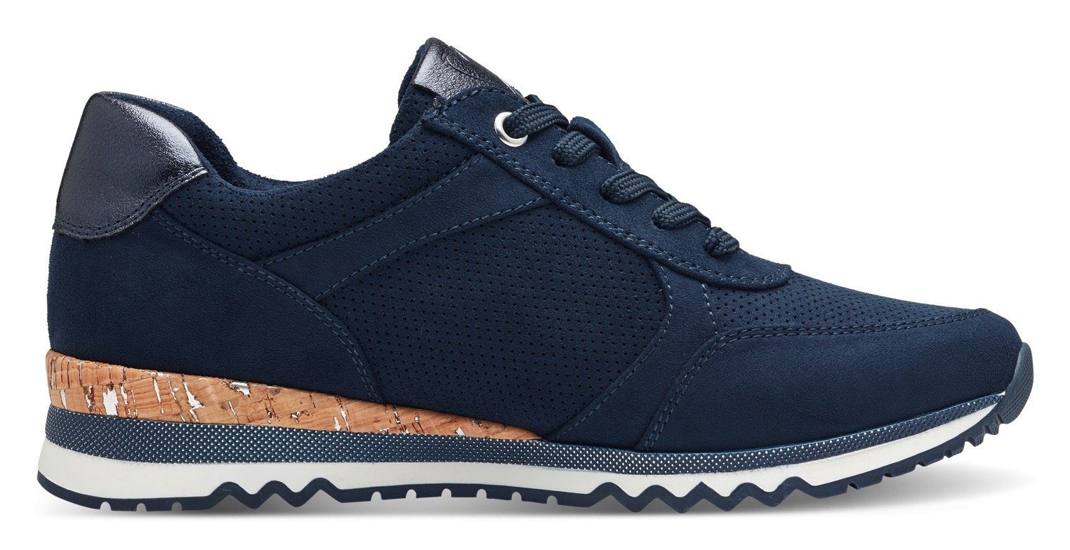Marco Tozzi Sneakers met sleehak vrijetijdsschoen, lage schoen, veterschoen in vegan uitvoering