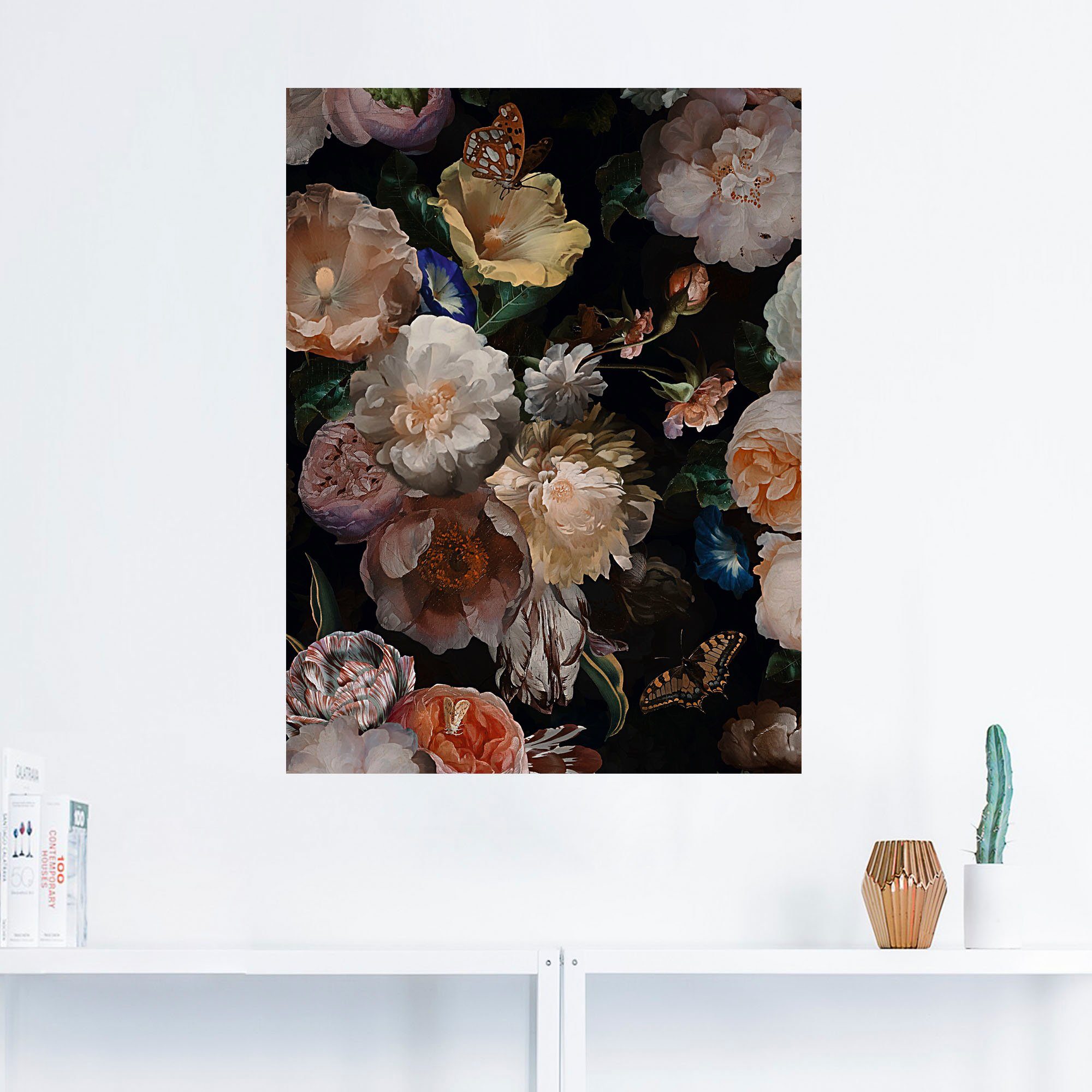 Artland Artprint Antieke Hollandse bloemen als artprint van aluminium, artprint voor buiten, artprint op linnen, poster, muursticker