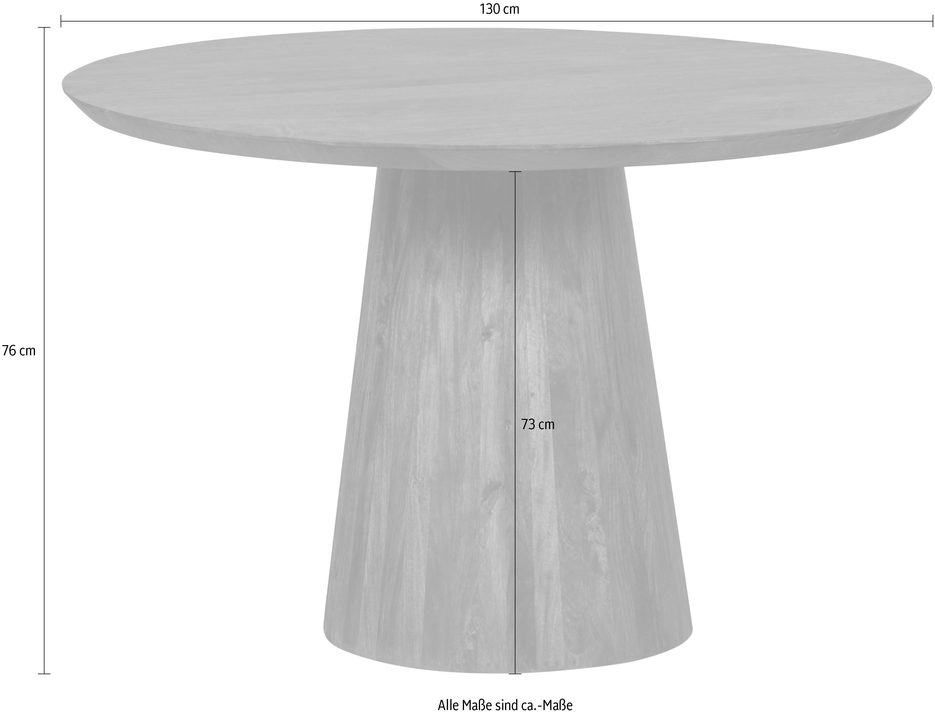 WOOOD Eettafel Limit van mango-hout, ronde vorm, h 76 cm x ø 130 cm
