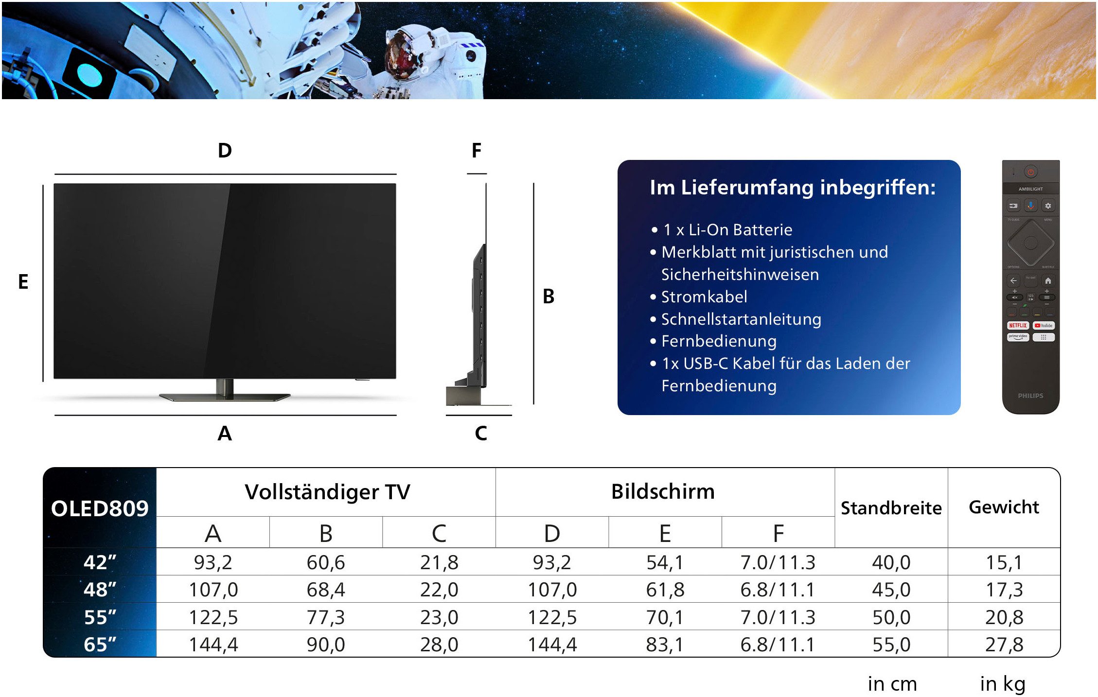 Philips OLED-TV, 106 cm / 42", 4K Ultra HD, Smart TV - Google TV