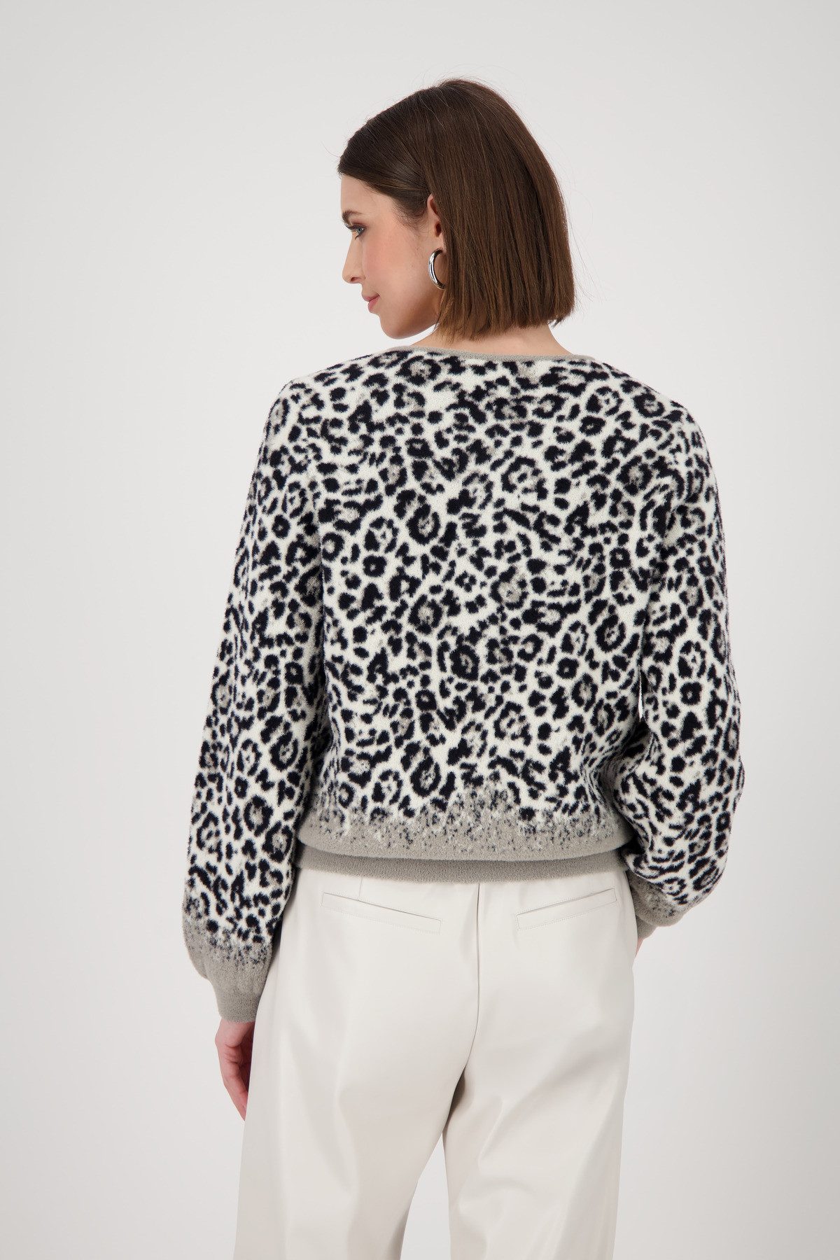 Monari Vest Jas Gebreid Vest Leo