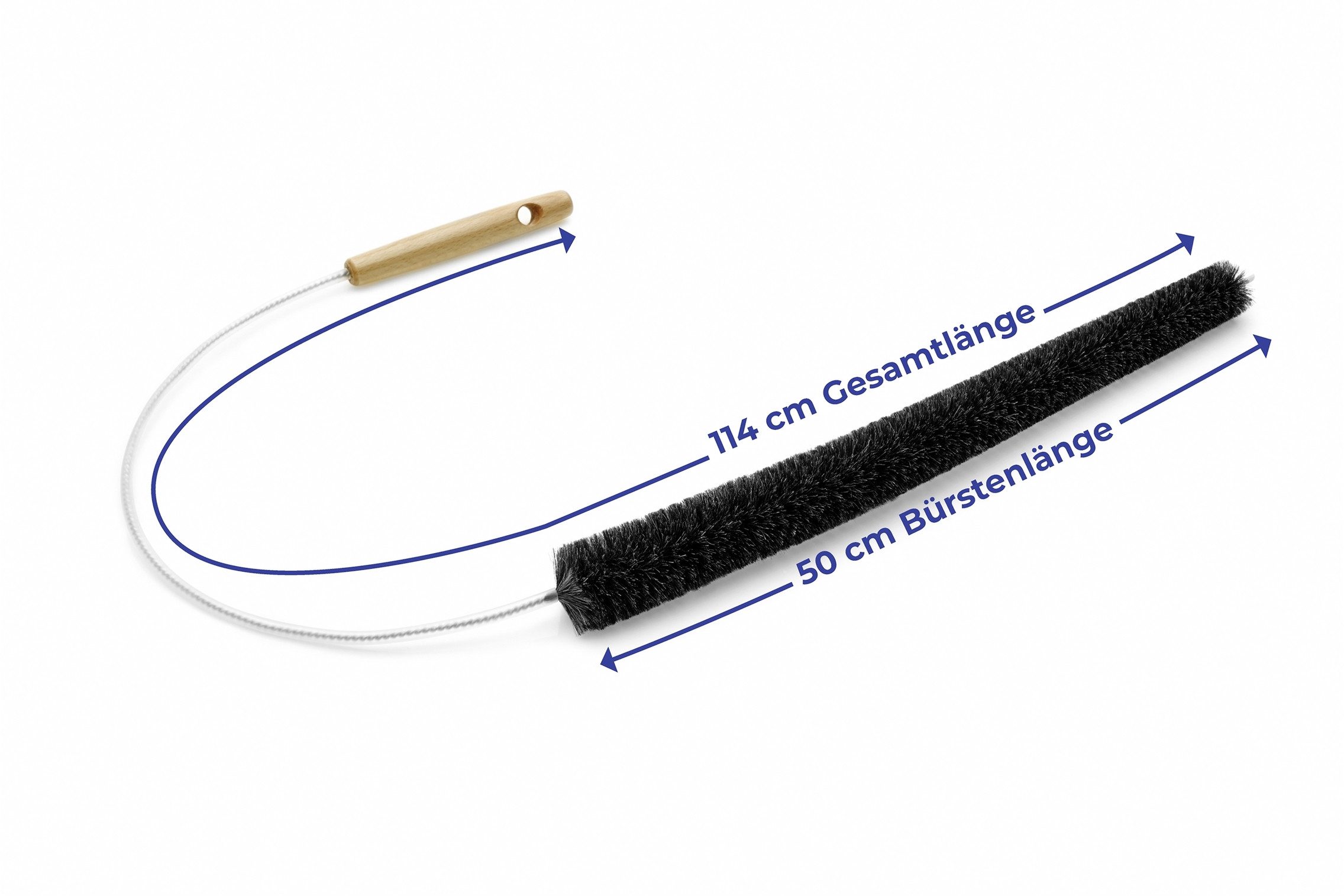 Maximex Schoonmaakborstel Radiatorborstel van geitenhaar 50 cm extra lang, zachte reiniging van de kleinste tussenruimtes aan de radiator