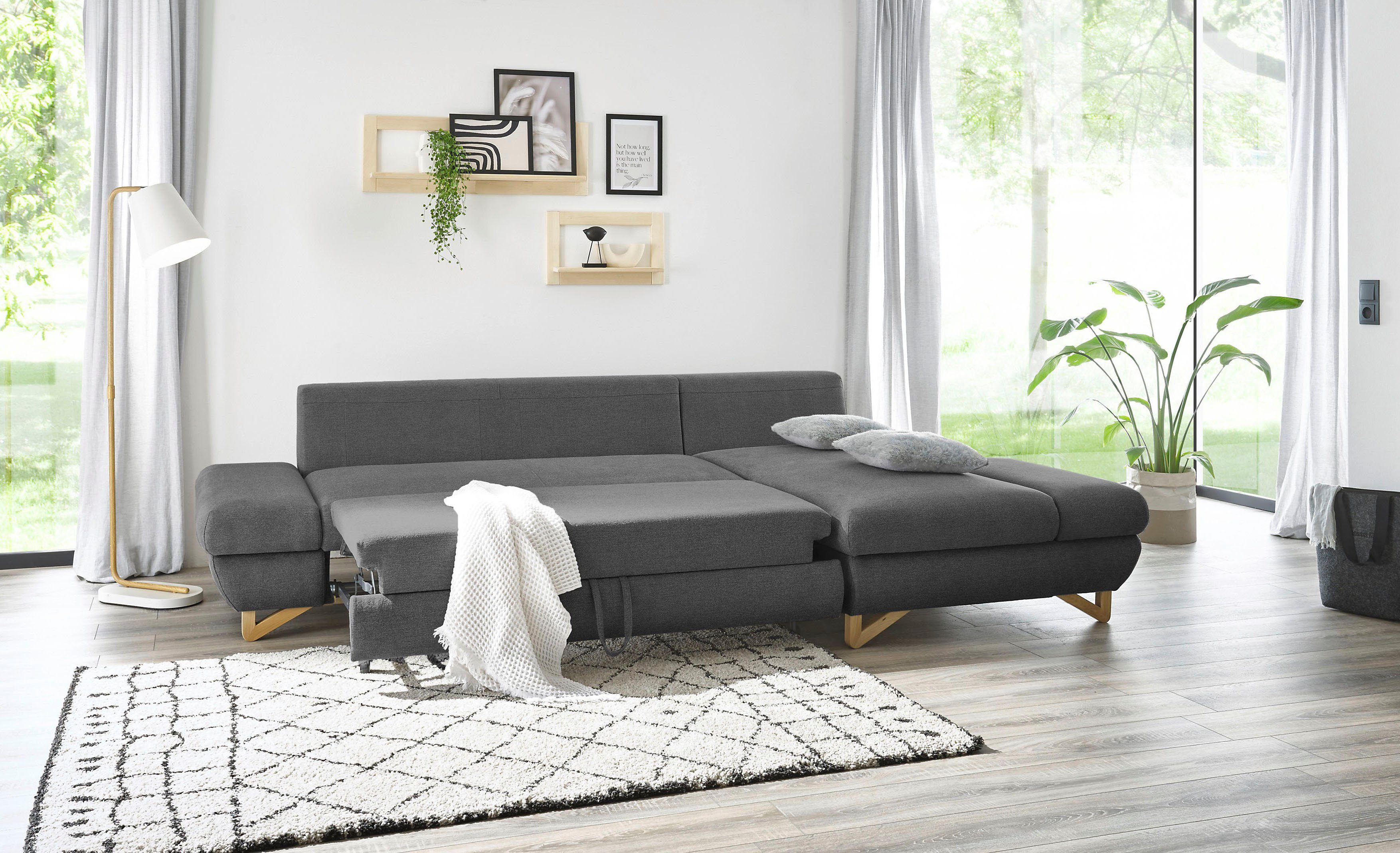 INOSIGN Slaapbank City/Giron comfortabele slaapbank (ligoppervlak 245 x 138 cm) en bedlade