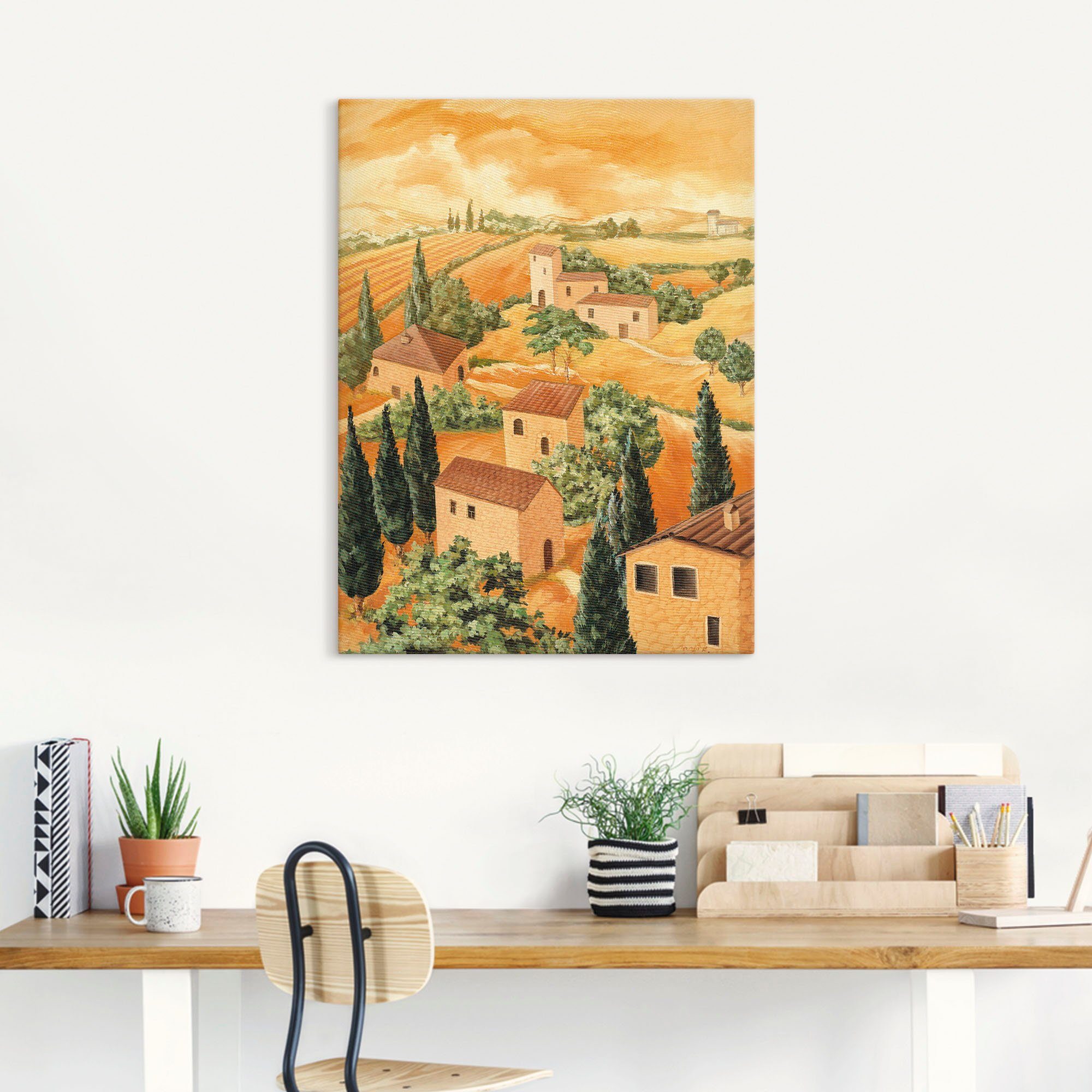 Artland Artprint Landschap Italië als artprint van aluminium, artprint voor buiten, artprint op linnen, poster in verschillende maten. maten