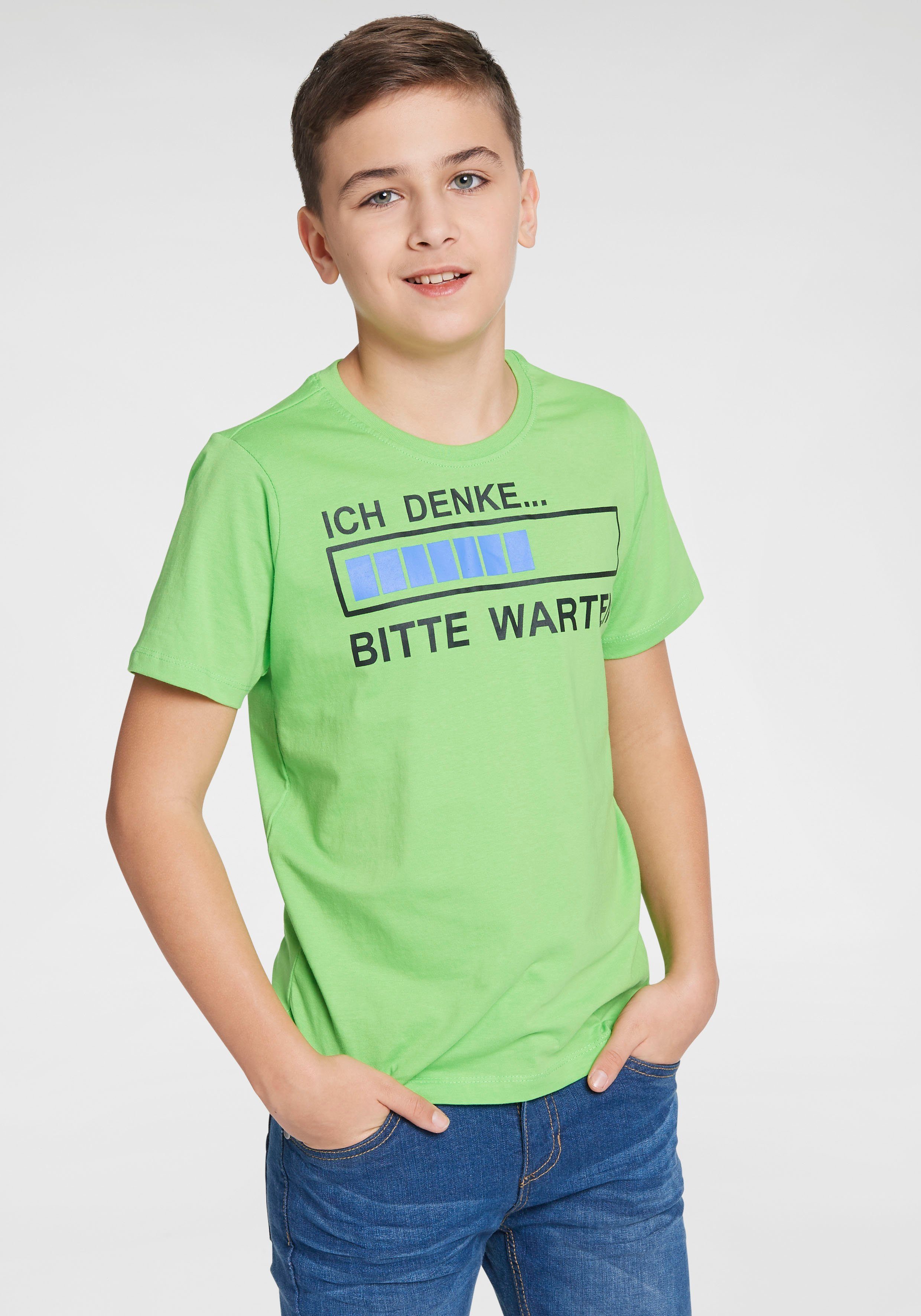 KIDSWORLD T-shirt ICH DENKE...BITTE WARTEN Korte mouwen, basic pasvorm, met trendy opdruk