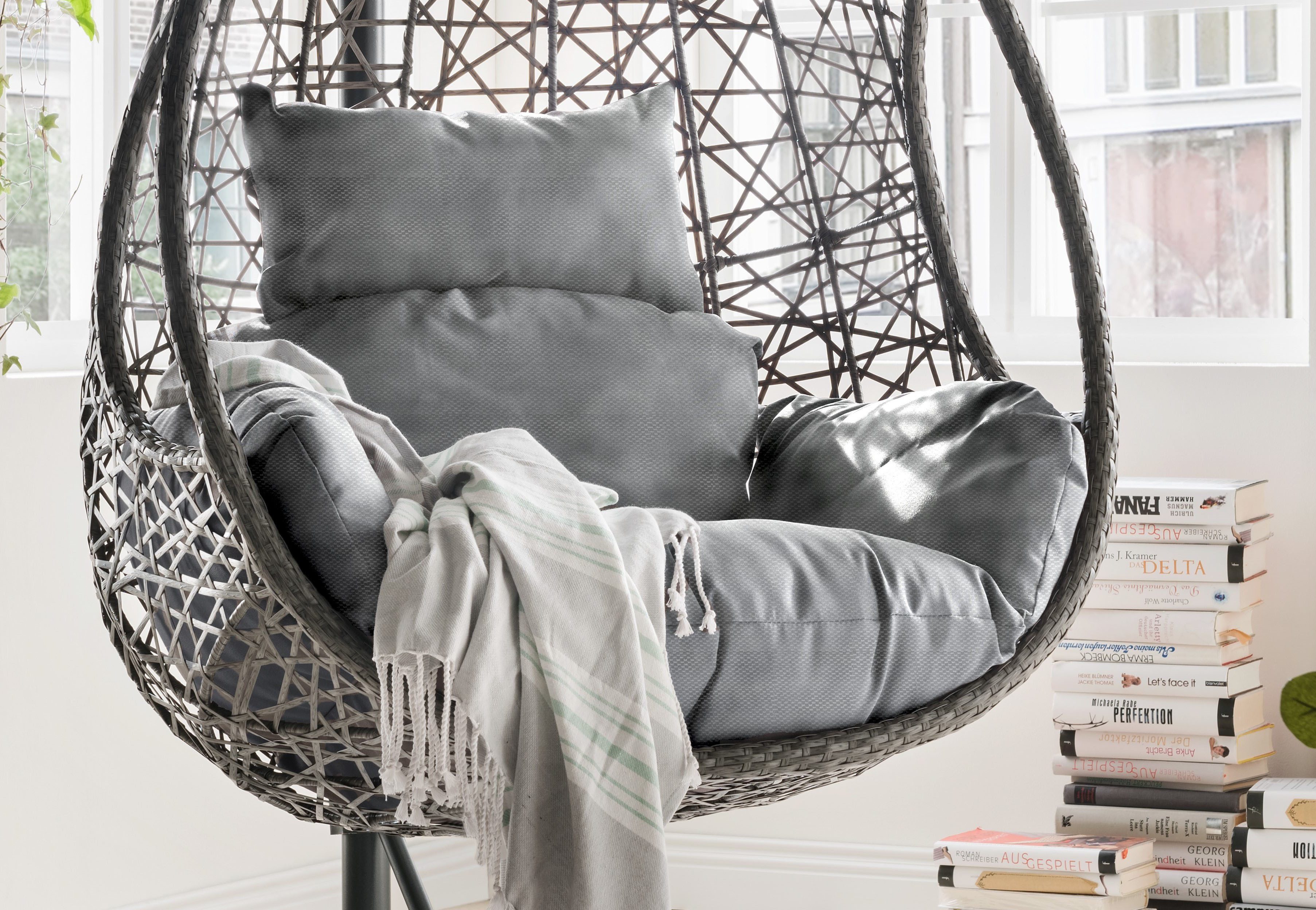 Destiny Hangstoel Coco Drop incl. frame, met kussens voor zitting en rug, belastbaar tot 110 kg