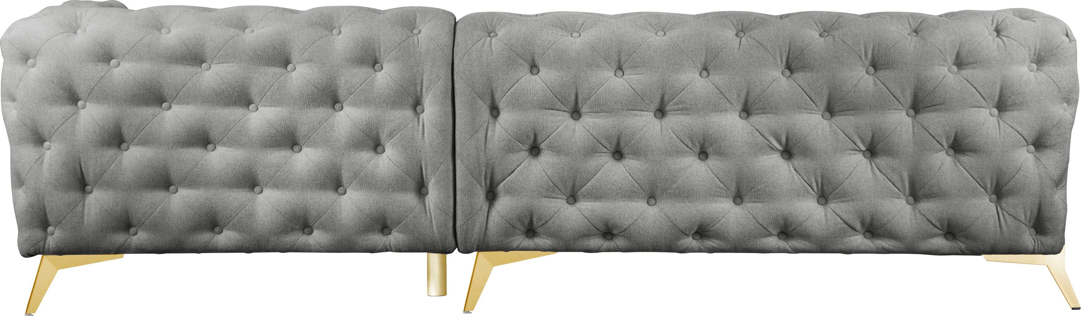 Leonique Chesterfield-bank Amaury L-vorm Chesterfield-look, bxd elk 262 cm, kleur van de poten ter keuze