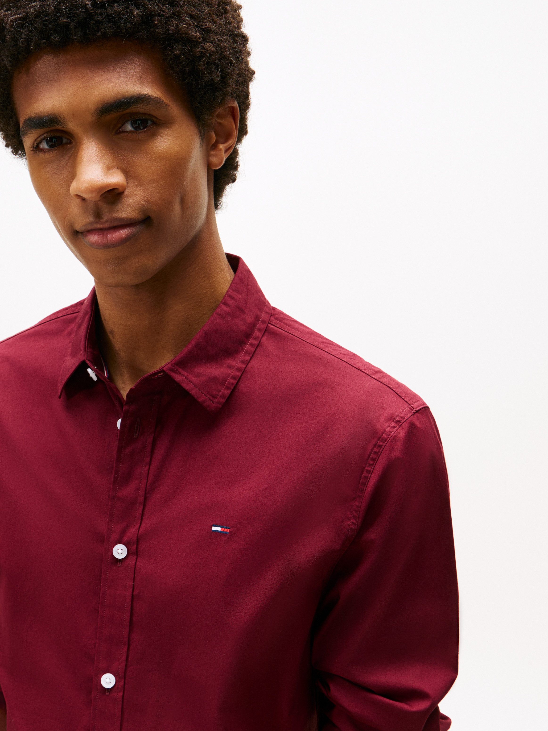 TOMMY JEANS Overhemd met lange mouwen Sabim Stretch Hemd Shirt Stretch shirt, premium, slim fit, met elastaan