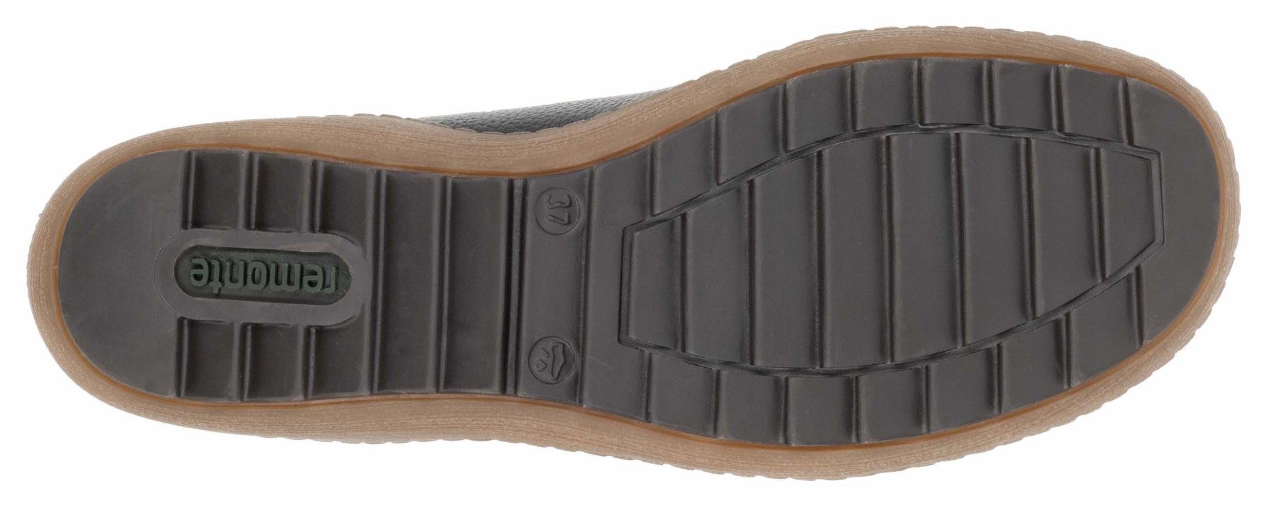 Remonte Veterschoenen flats, comfort schoen, enkellaars met logo-embossing en contraststiksels