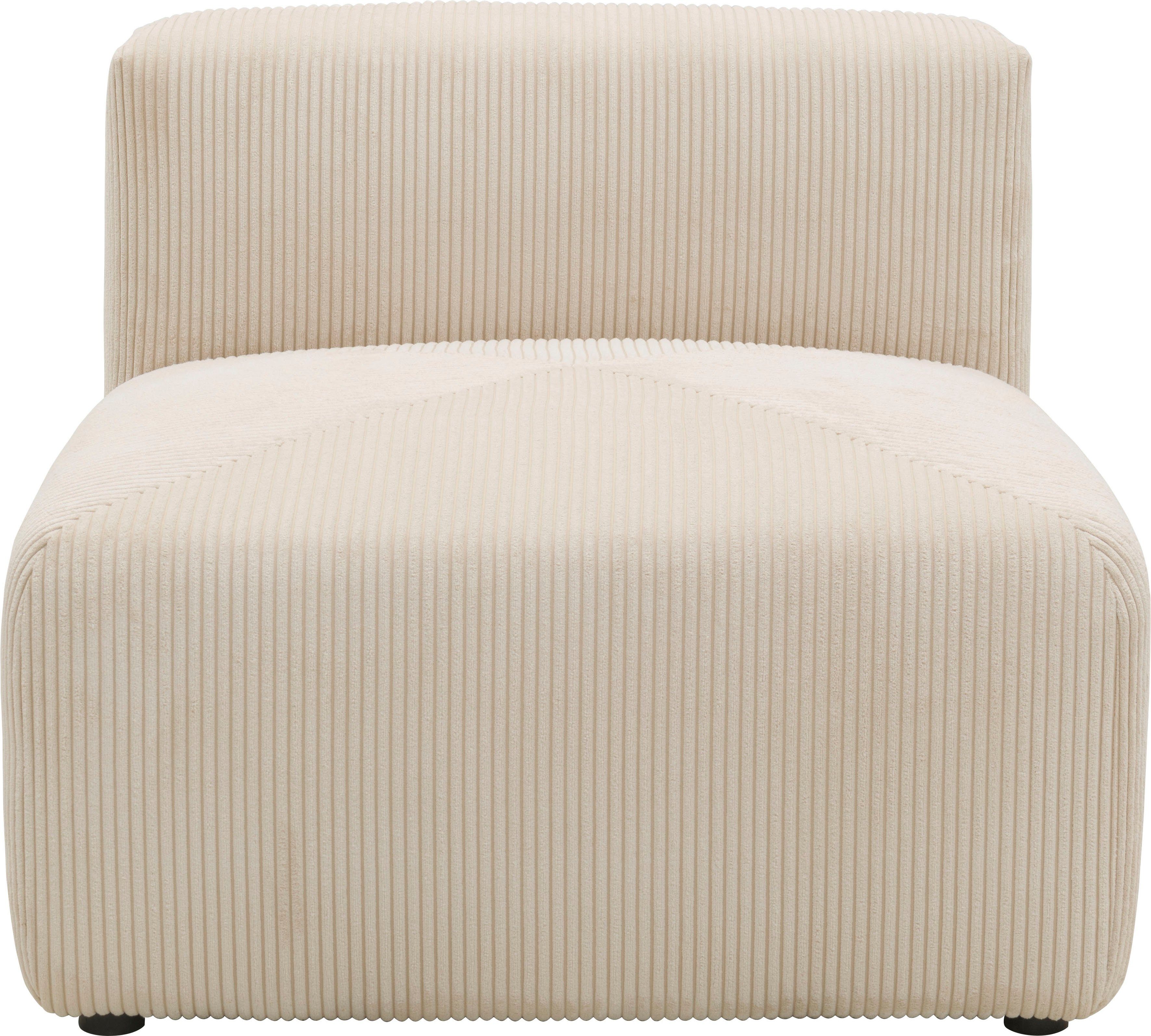 RAUM.ID Sofaelement Gerrid Ribfluwelen bekleding, tussenelement, kan ook afzonderlijk worden geplaatst beige, modulaire banken