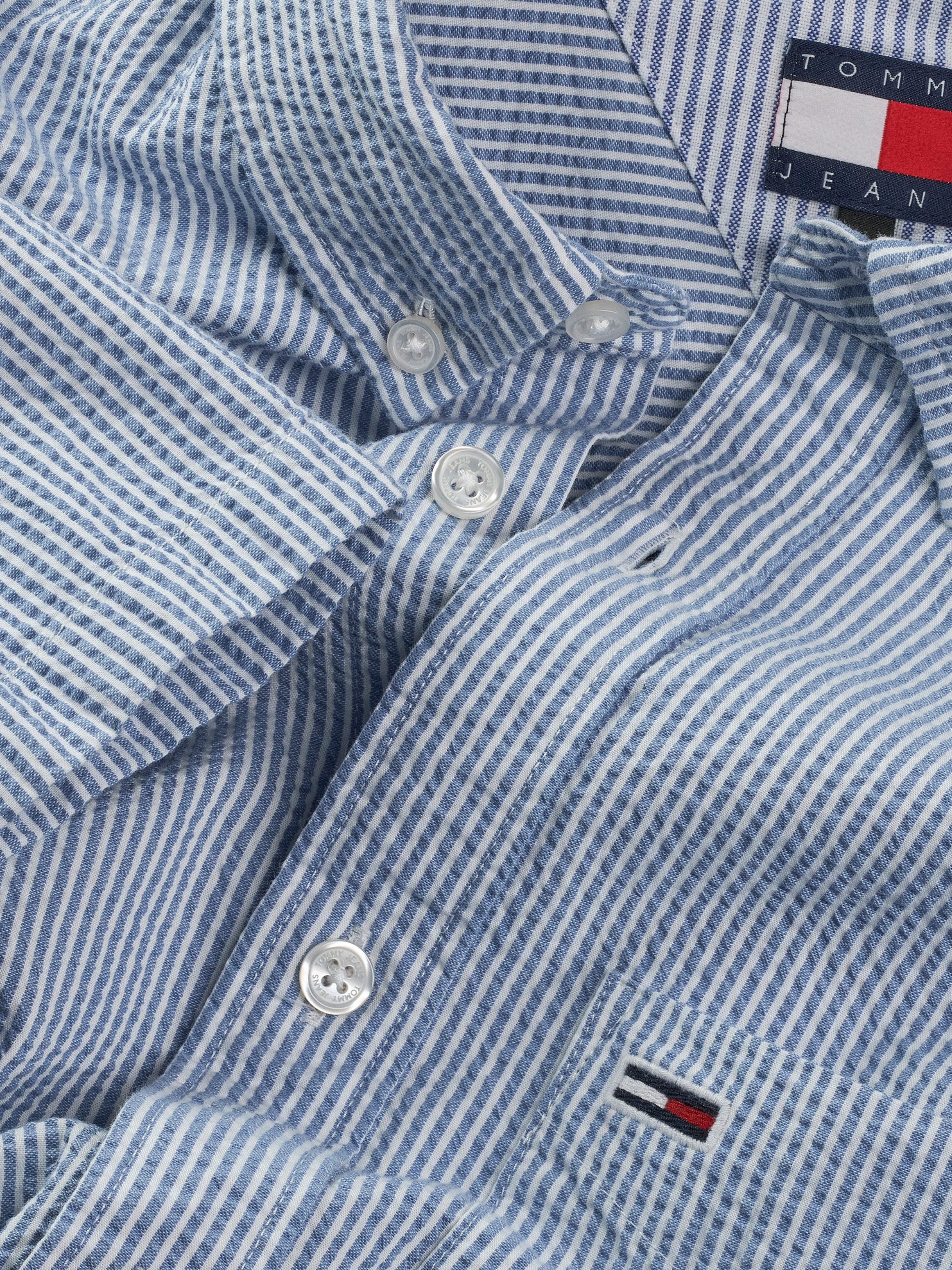 TOMMY JEANS Overhemd met korte mouwen TJM REG SEERSUCKER STP SS SHIRT