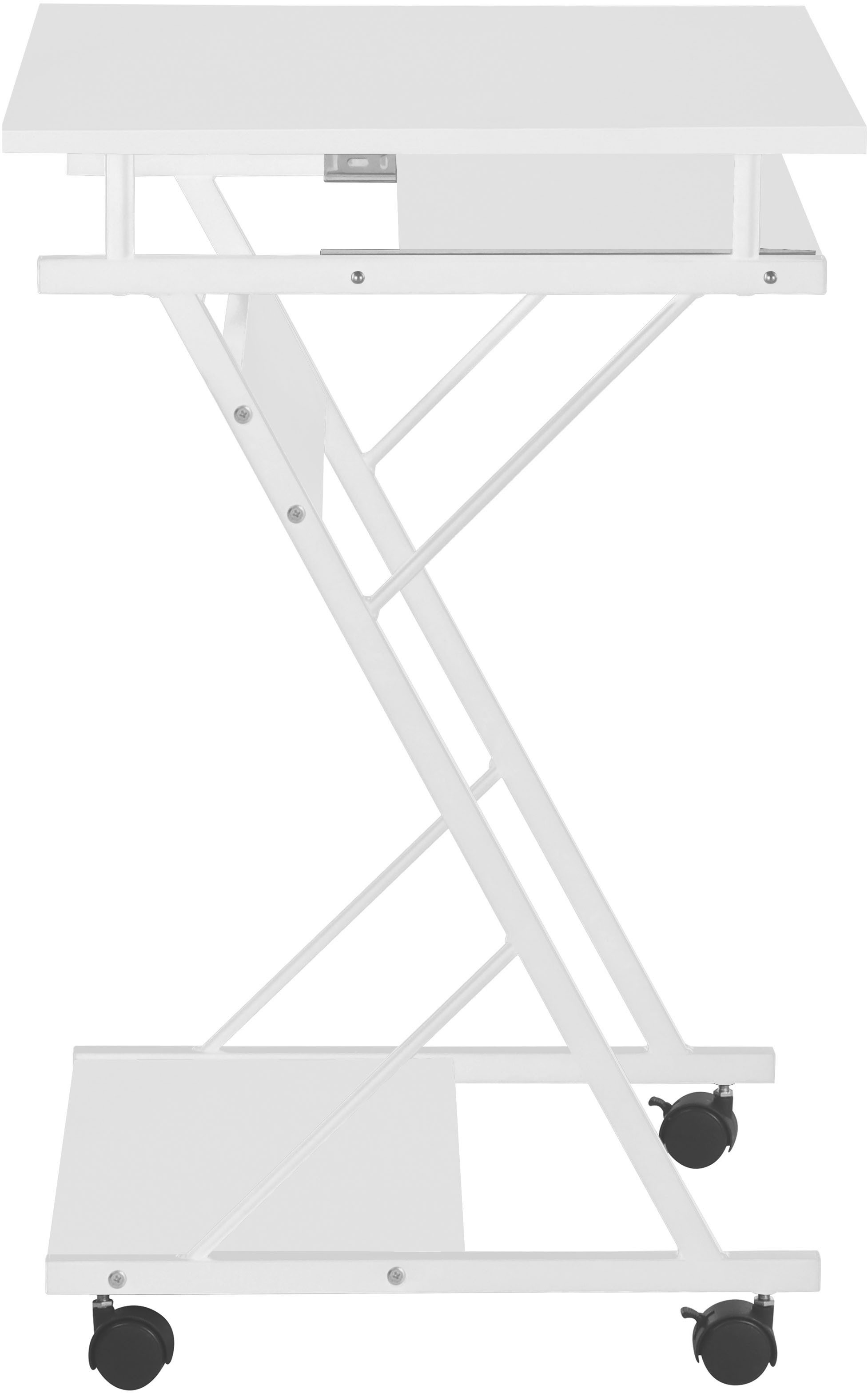 INOSIGN Pc-bureau ERVIE, Rollende tafel, Laptoptisch, stabiel metalen frame, met toetsenborduitrek, 60x73 cm