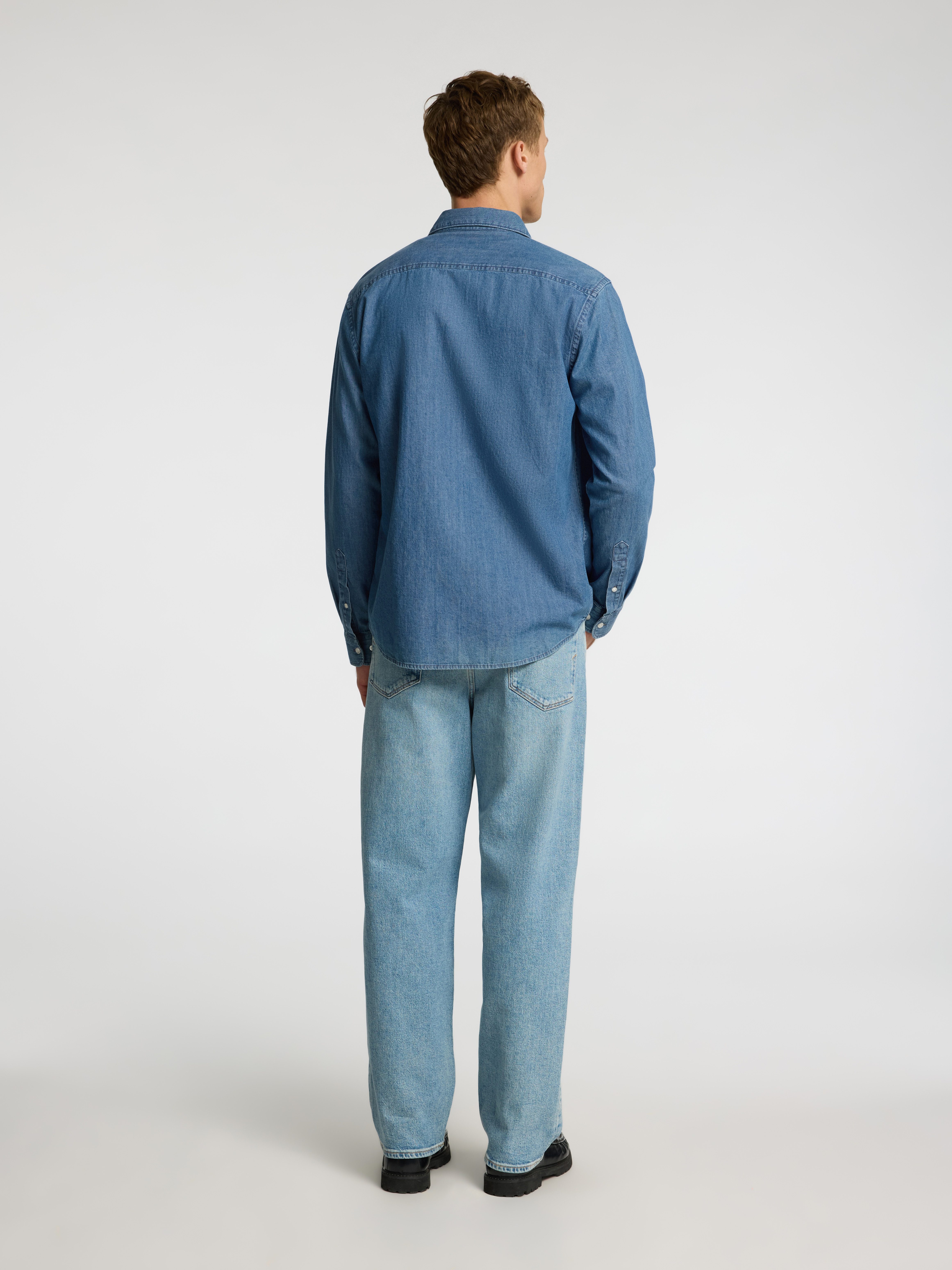 SELECTED HOMME Overhemd met lange mouwen SLHREGCARLO DENIM LS SHIRT NOOS