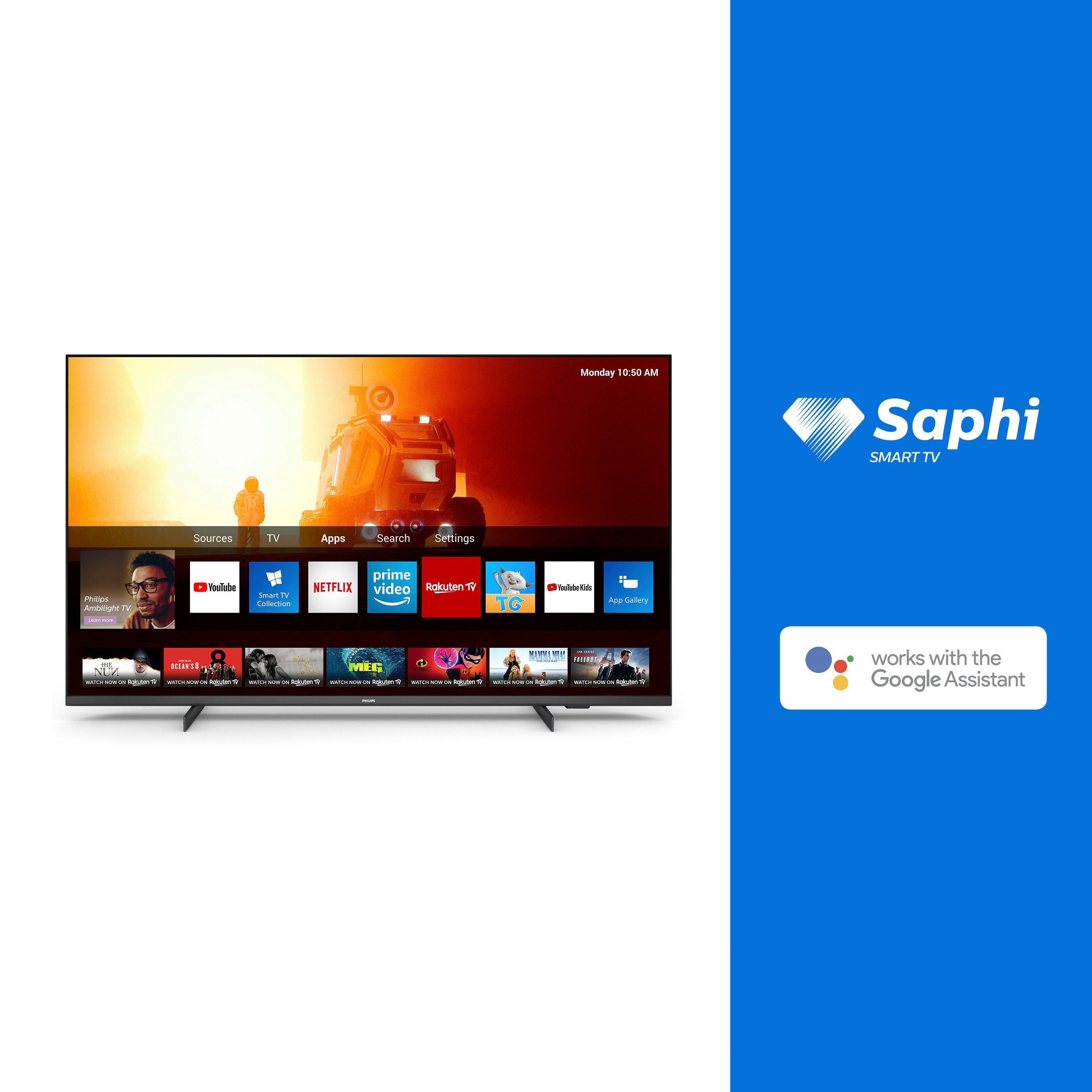 Philips Led-TV 50PUS7506/12, 126 cm / 50", 4K Ultra HD, Smart TV, HDR10+ compatibel, 60 Hz, Dolby Vision & Atmos, smart-tv, triple-tuner