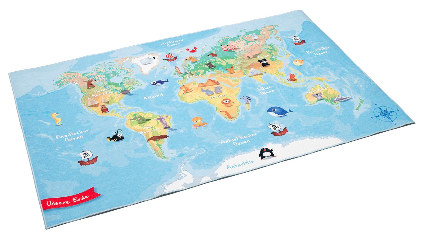 Böing Carpet vloerkleed voor de kinderkamer Weltkarte