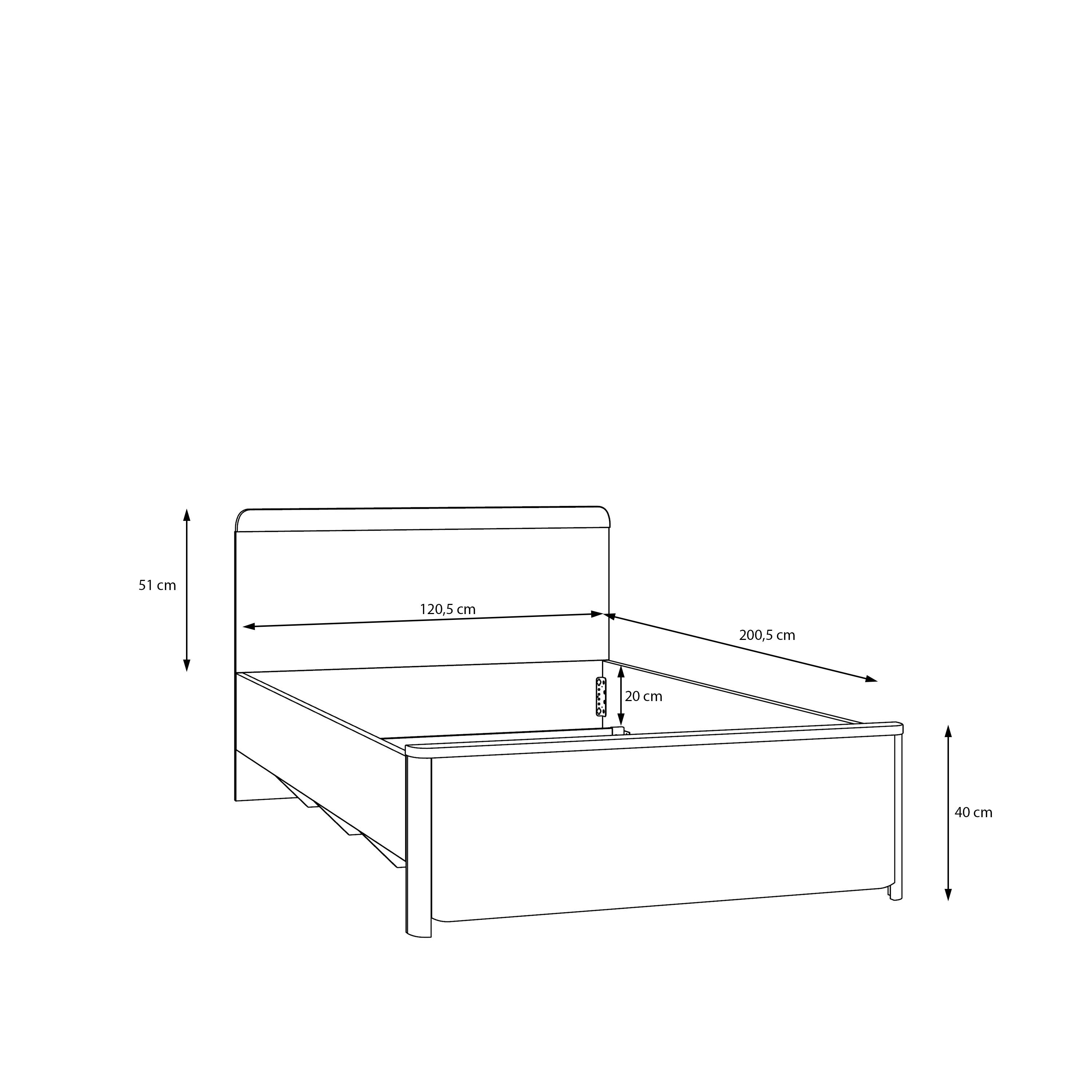FORTE 1-persoonsledikant Surfino Ligoppervlak 120 cm
