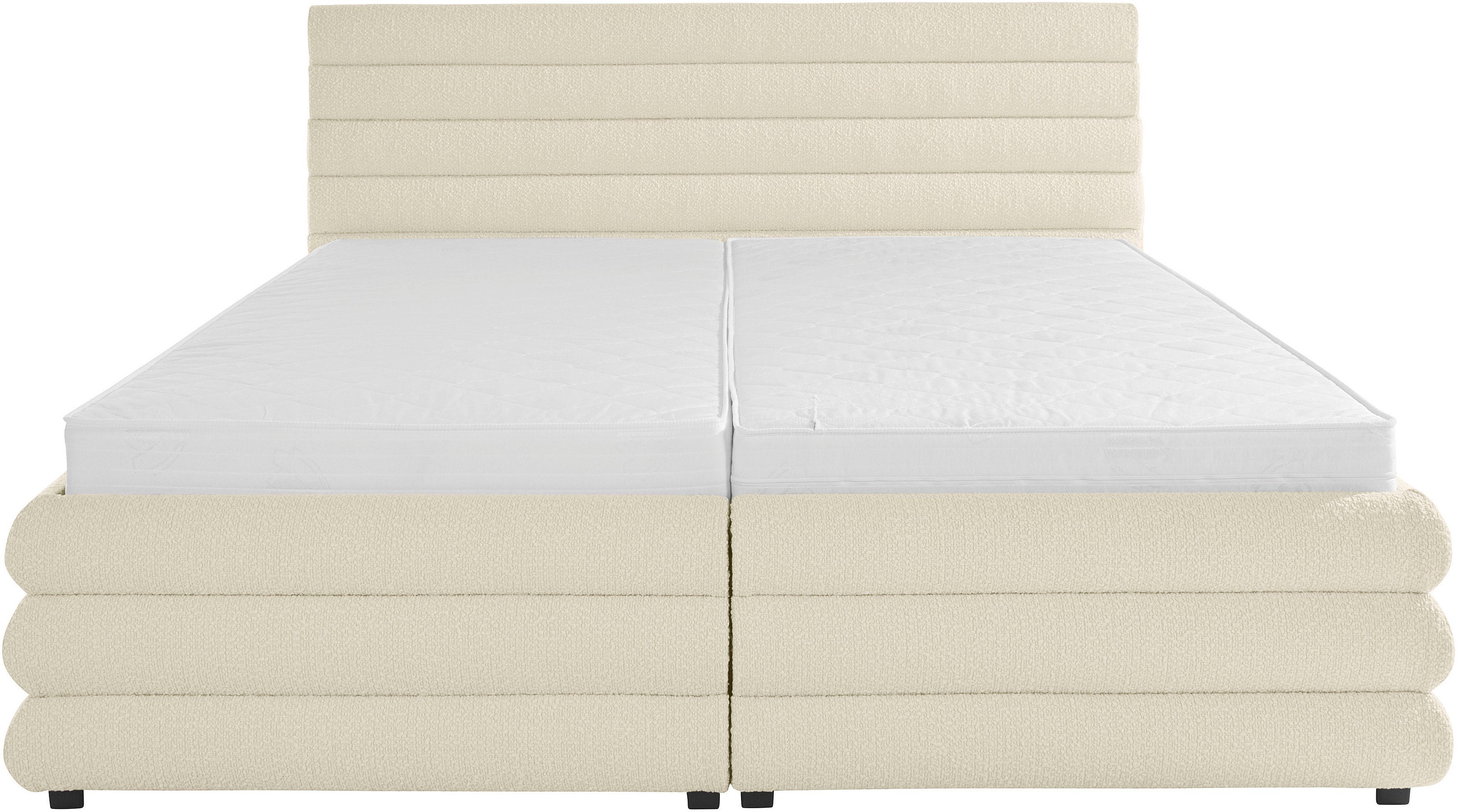 LeGer Home by Lena Gercke Gestoffeerd bed Maylis bouclé naar keuze met en zonder matras en lattenbodem, ook in 200 cm breedte