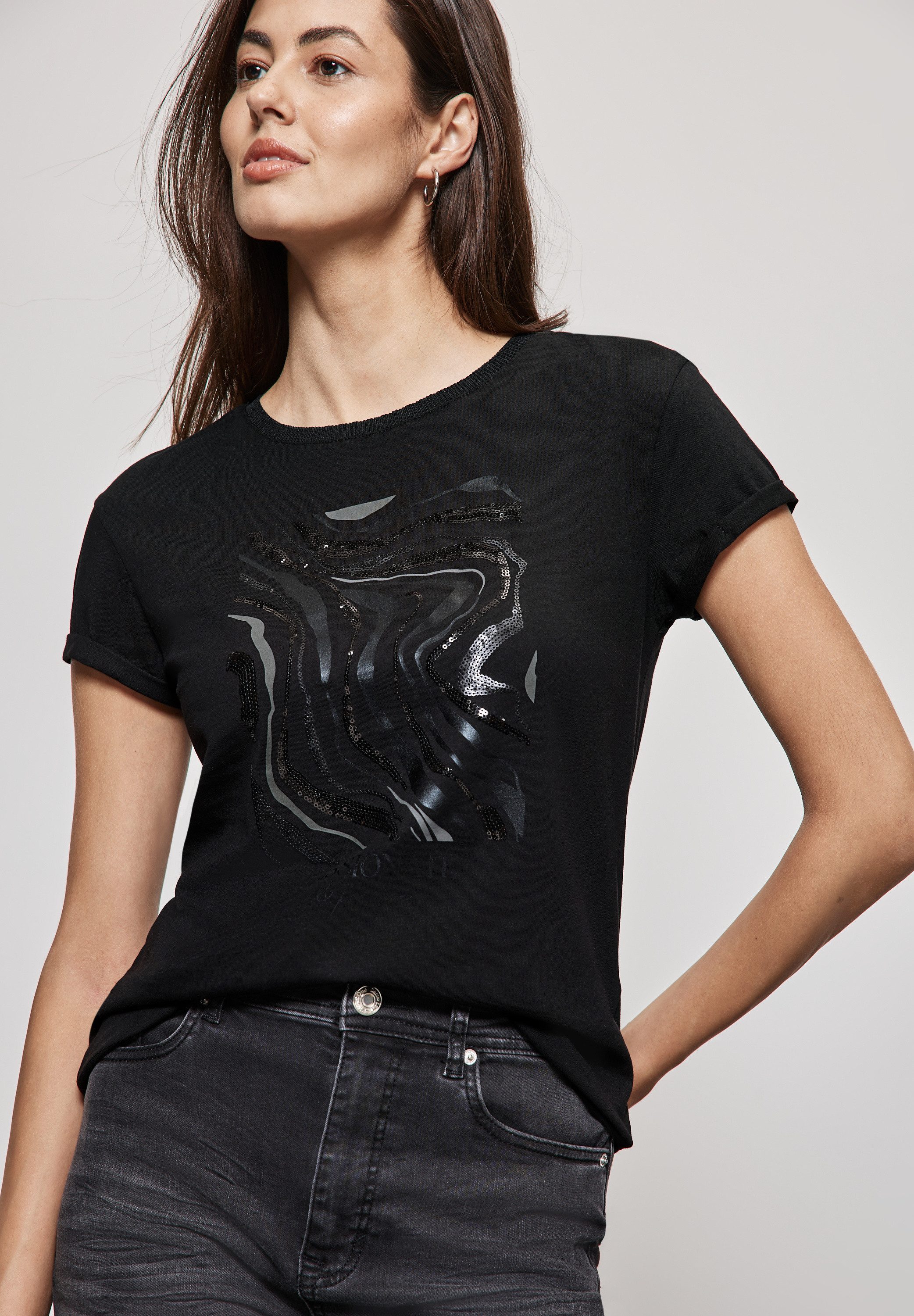 STREET ONE T-shirt met pailletten