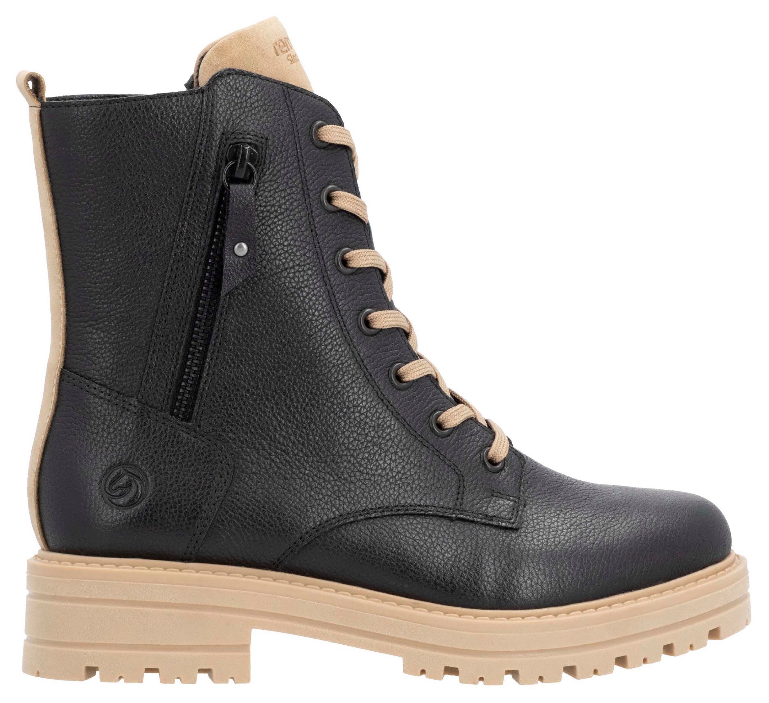 Remonte Winterlaarzen hakken, winter-enkellaars, veterschoenen met decoratieve ritssluiting