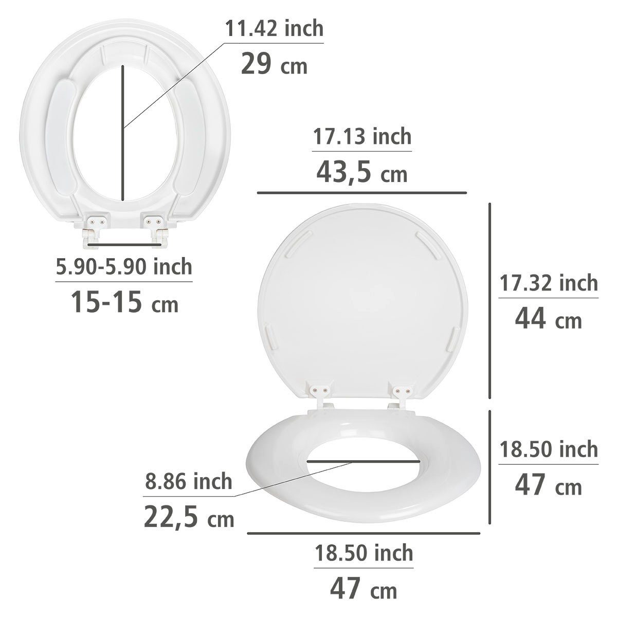 WENKO Toiletzitting Torino XXL extra breed, belastbaar tot 300 kg