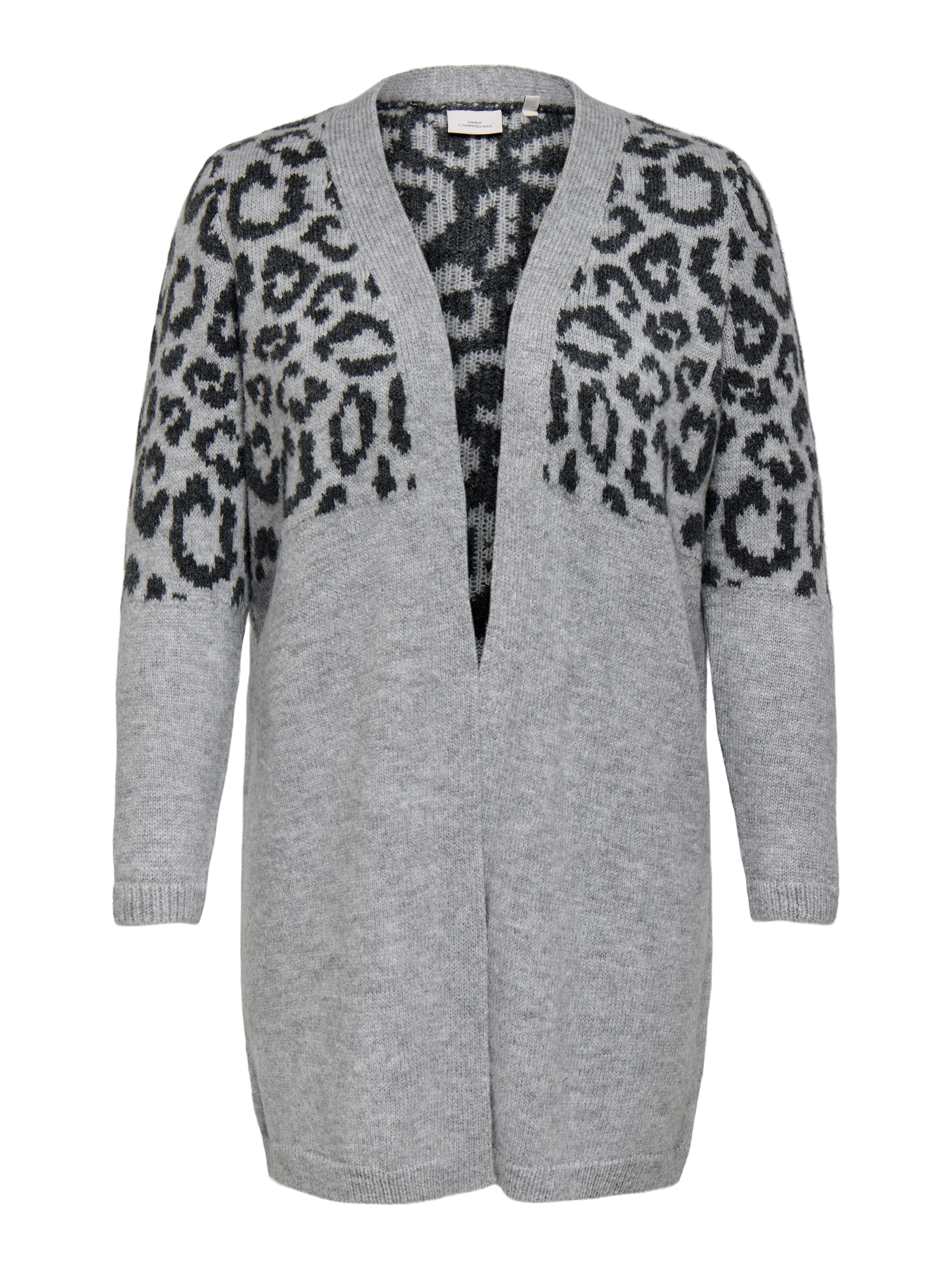 ONLY CARMAKOMA Vest CARJADE ANIMAL L/S CARDIGAN KNT NOOS