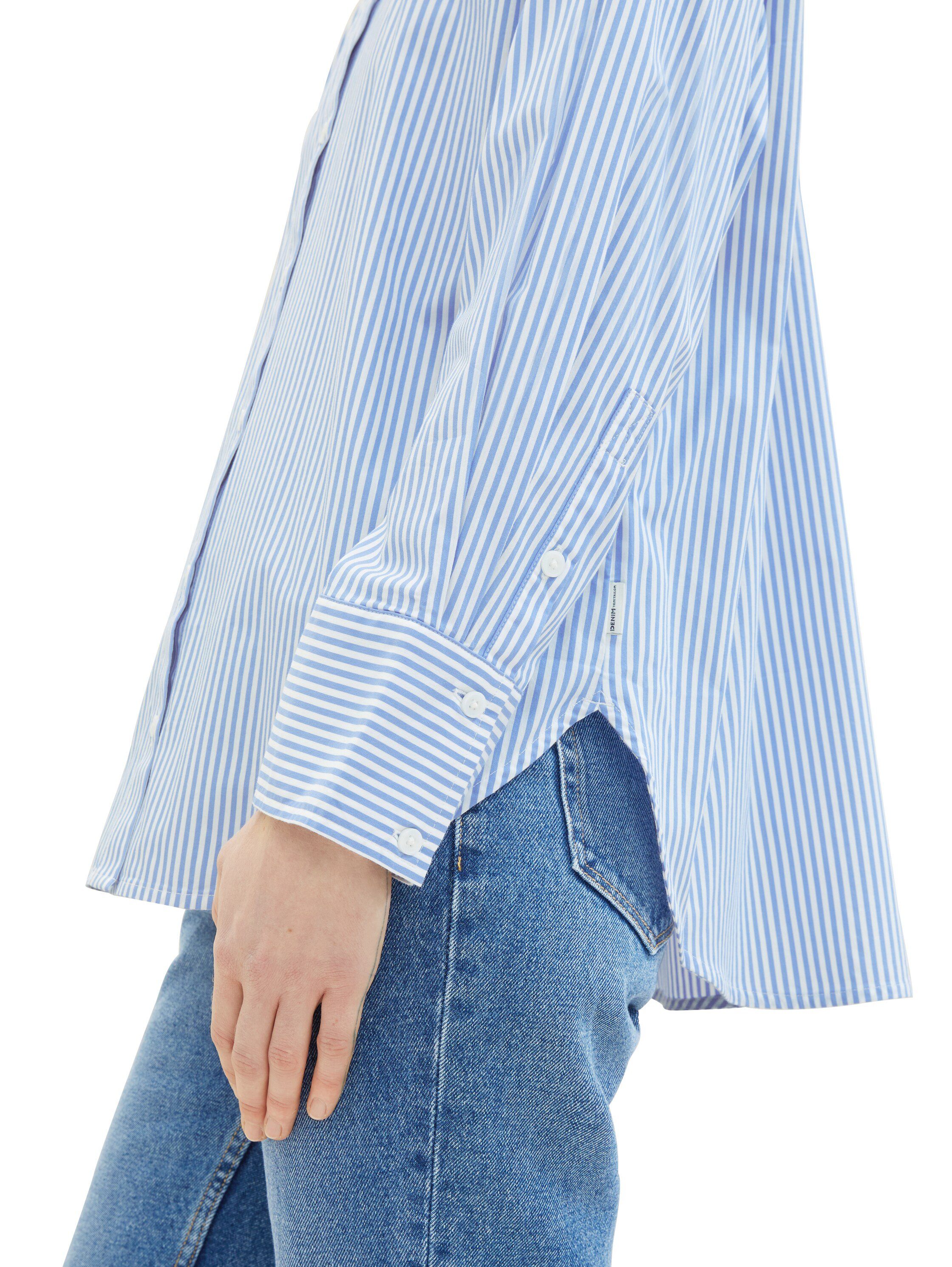 Tom Tailor Denim Overhemdblouse in streepdesign en met stretch