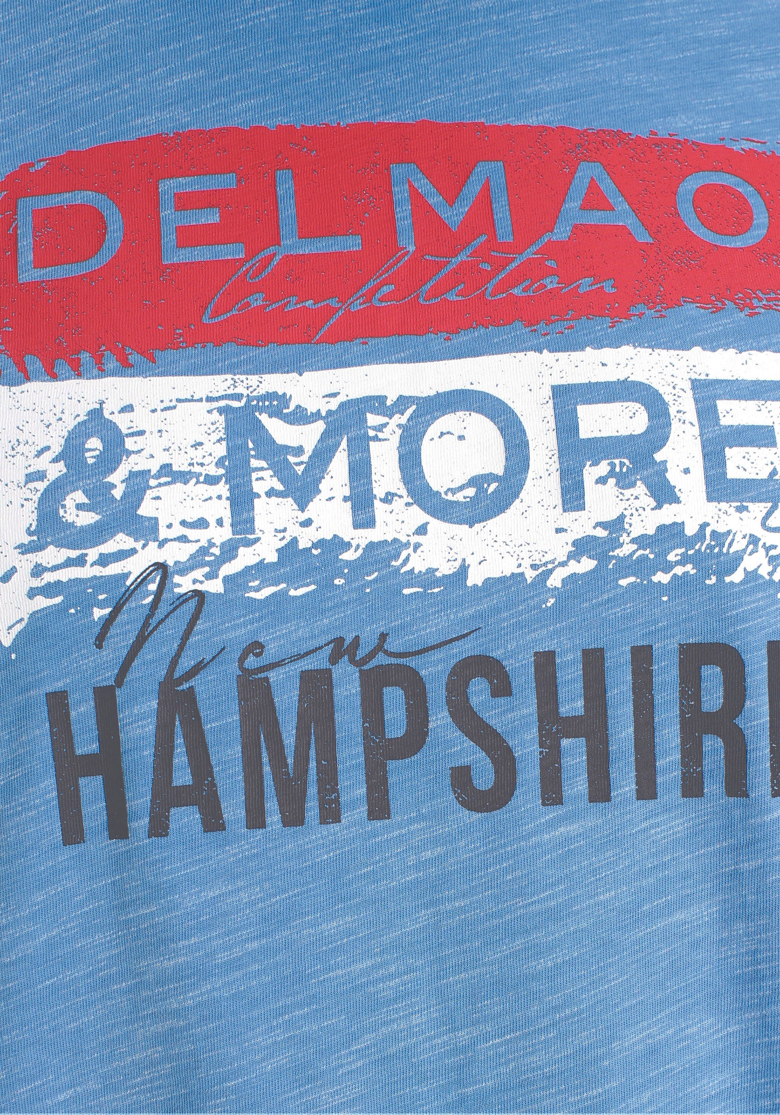 DELMAO T-shirt Korte mouw, bedrukt, ronde hals, van katoen en polyester