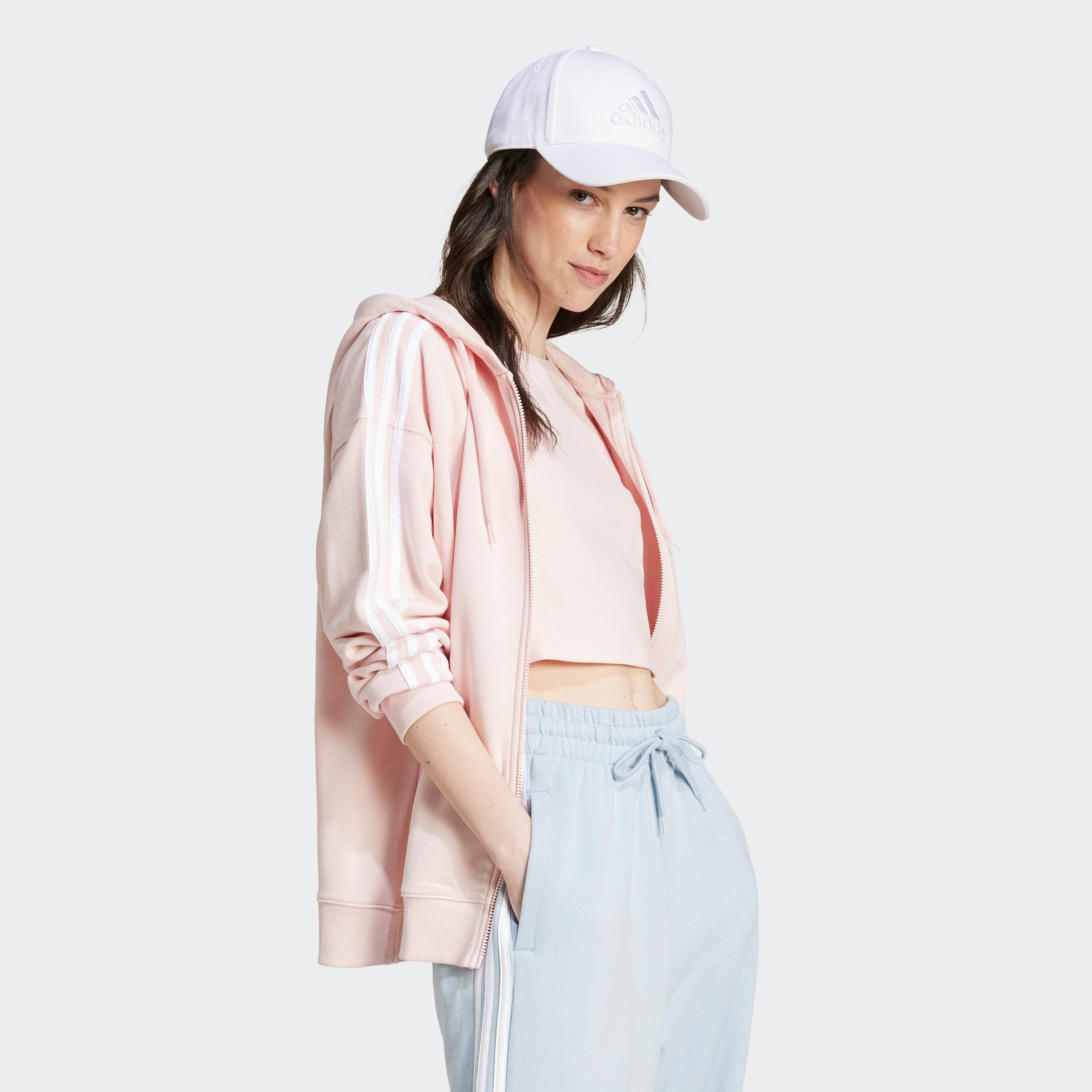 adidas Sportswear Capuchonsweatvest W 3S FT FZ O HD (1-delig)