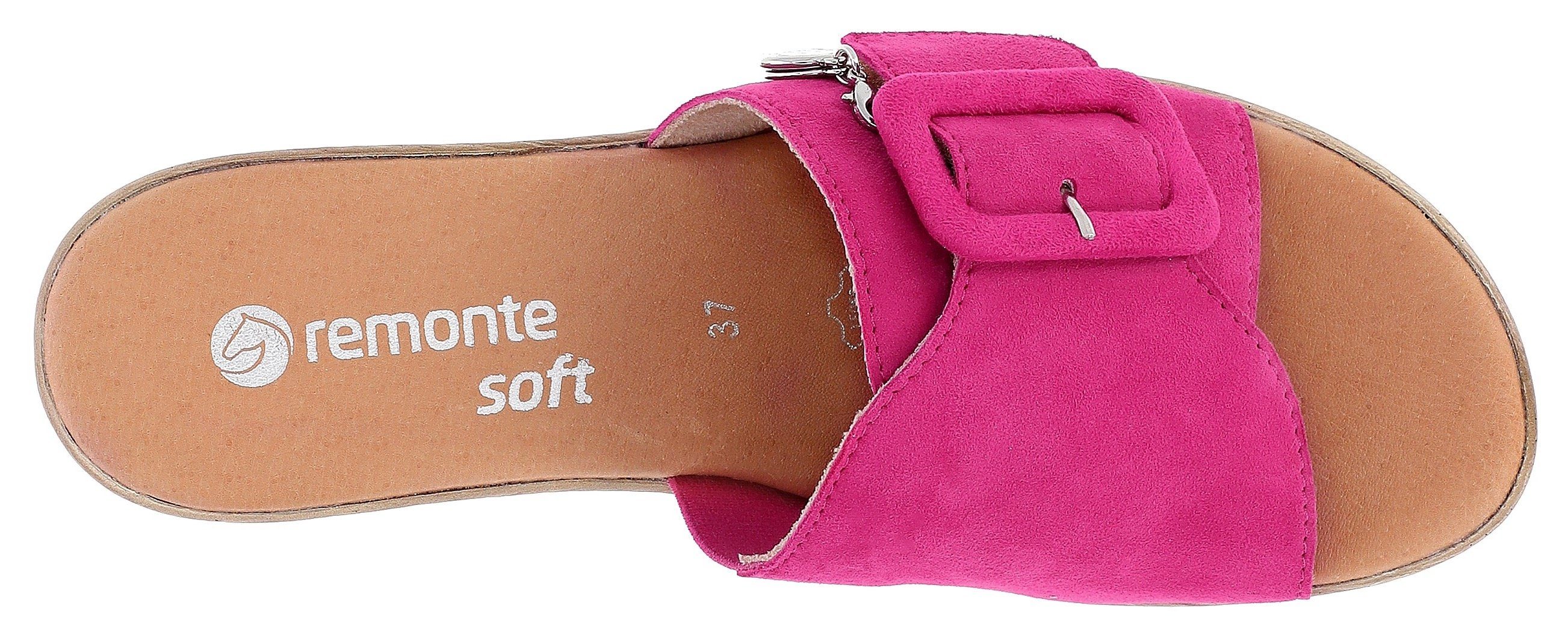 Remonte Slippers ELLE-Collection blokhak, zomerschoen, slippers, decoratieve gesp, elle-collectie