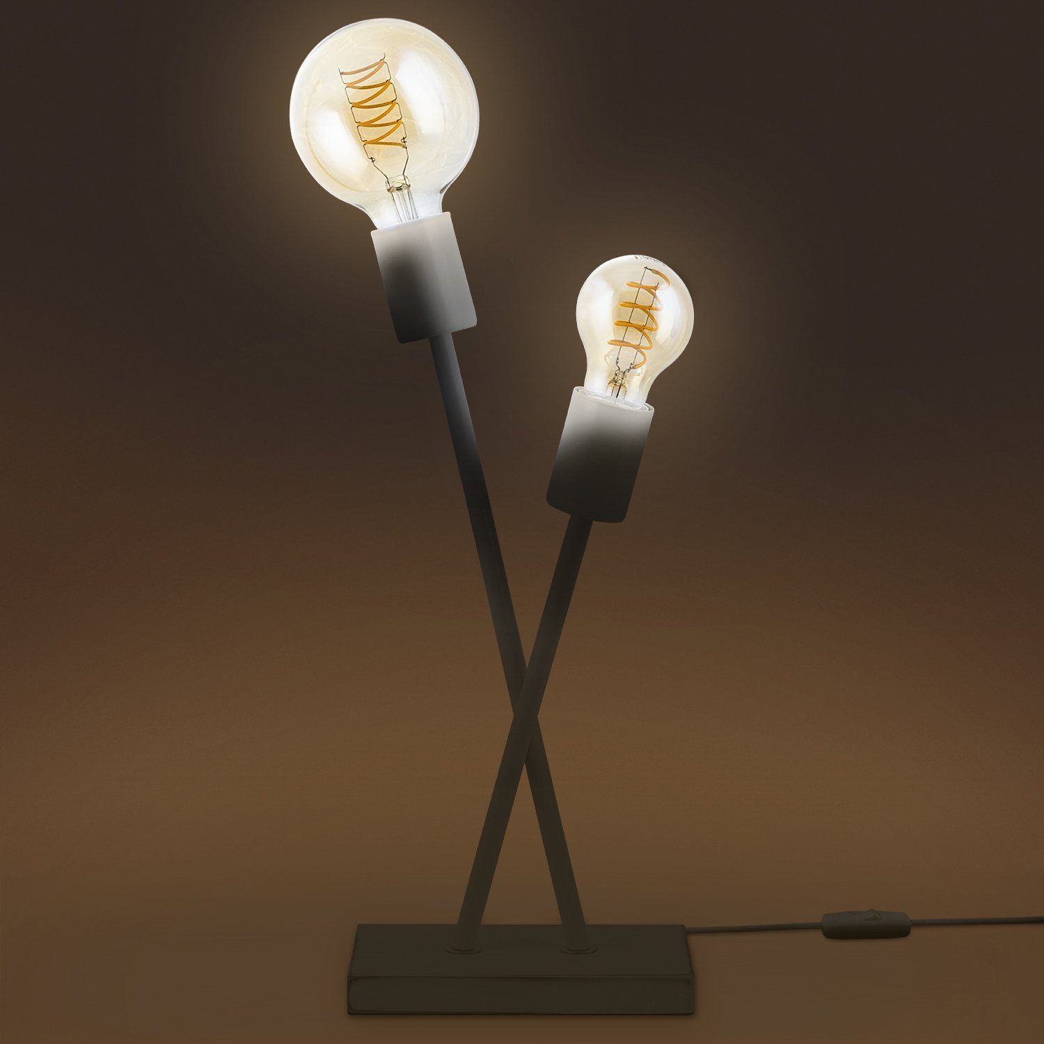 Paco Home Tafellamp IKS Vloerlamp LED lamp woonkamer vintage retro industrieel ontwerp E27