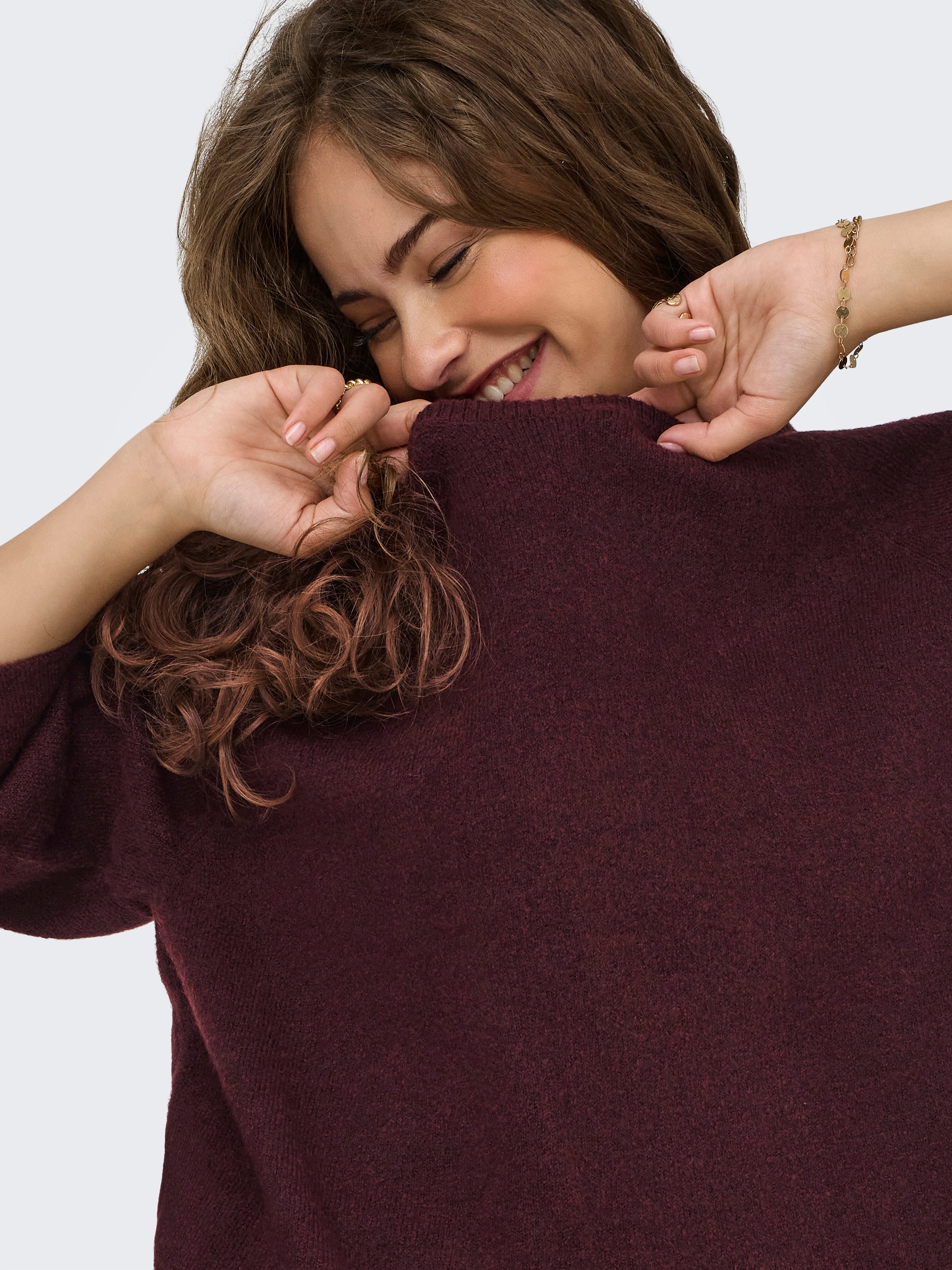 Only Gebreide trui ONLSIMONI 3/4 PULLOVER KNT NOOS