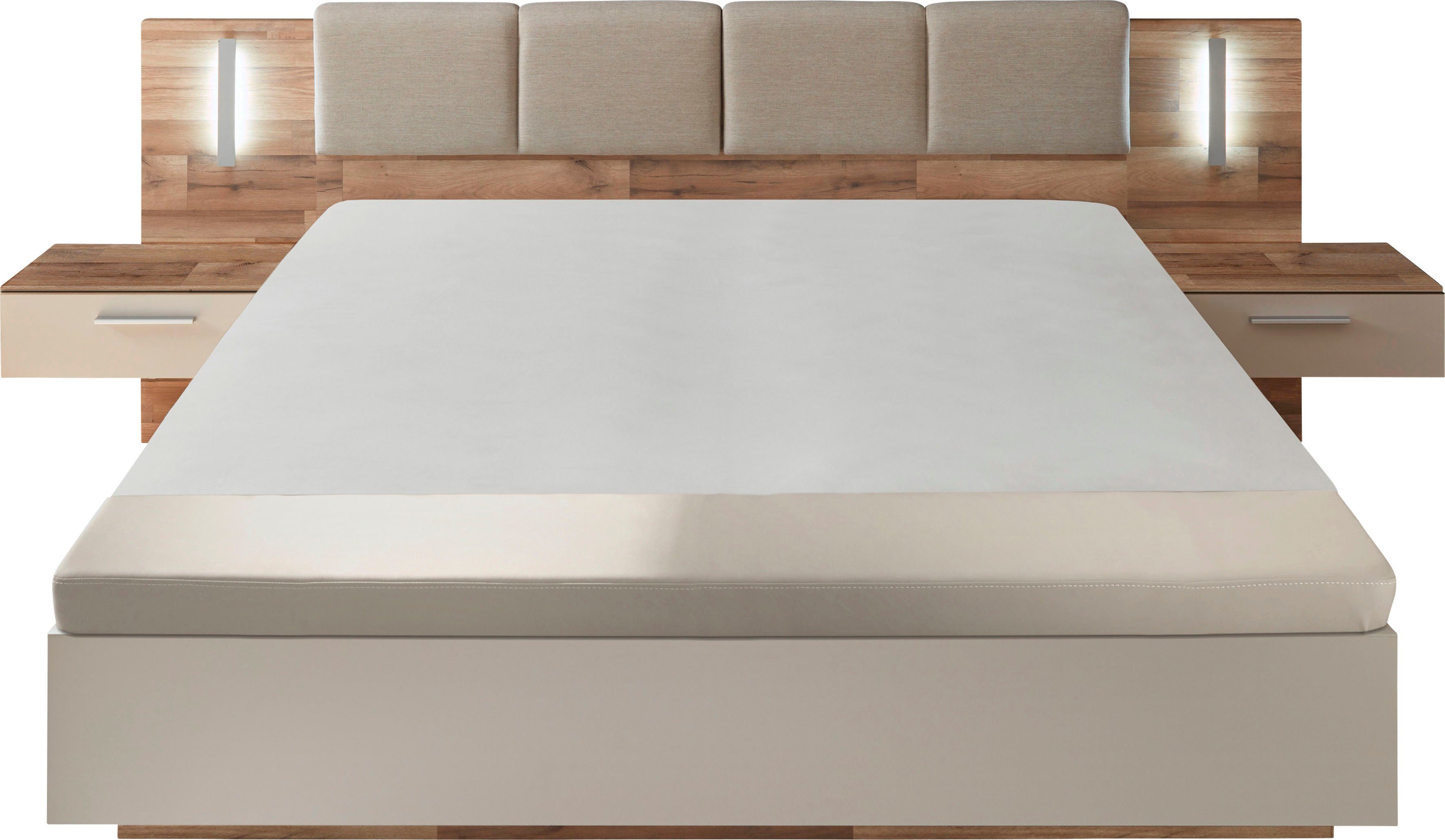 Schlafkontor Ledikant Cadore met verlichting hoofdeinde bedframes bruin