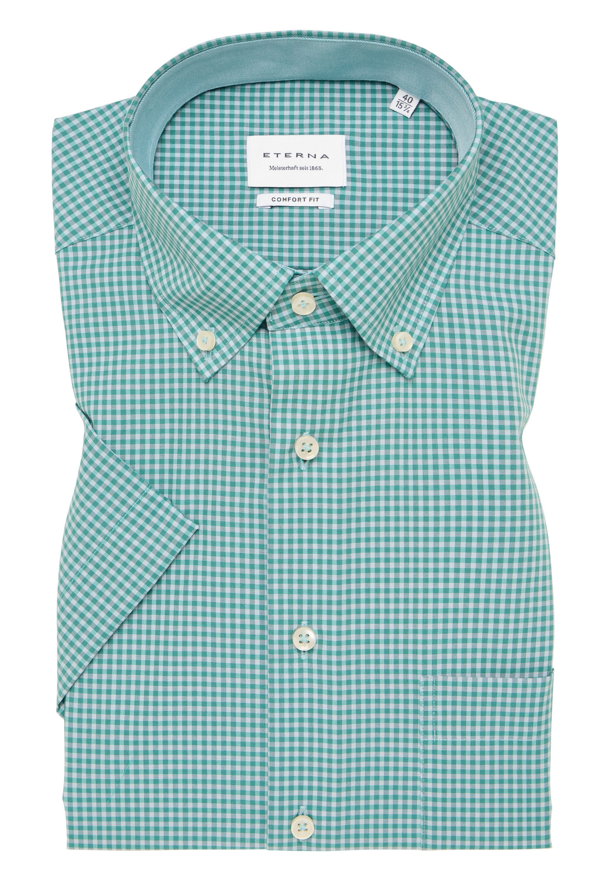 Eterna Overhemd met korte mouwen Comfort fit NON IRON (strijkvrij)