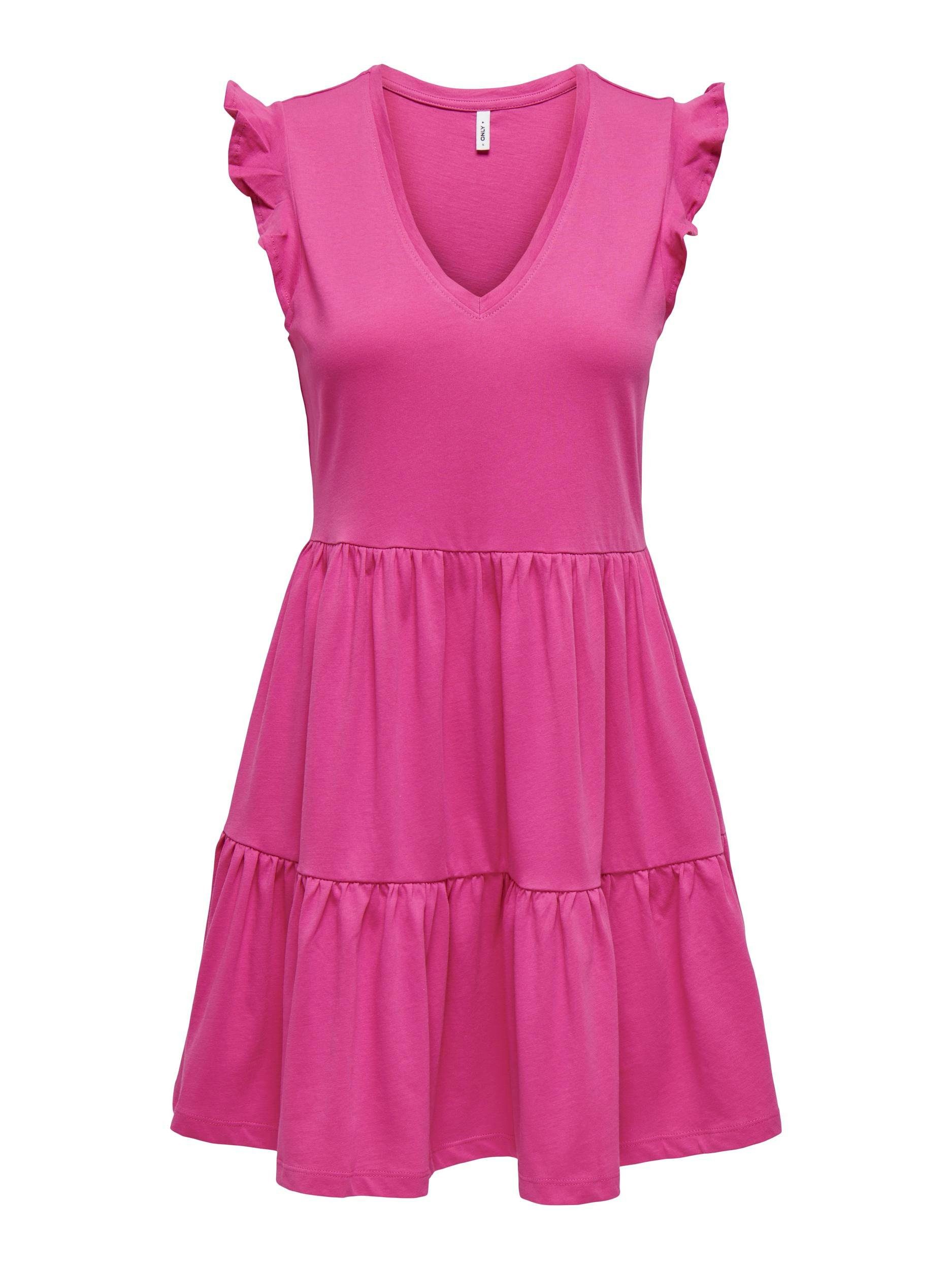Only Jerseyjurk ONLMAY CAP SLEEVES FRILL DRESS