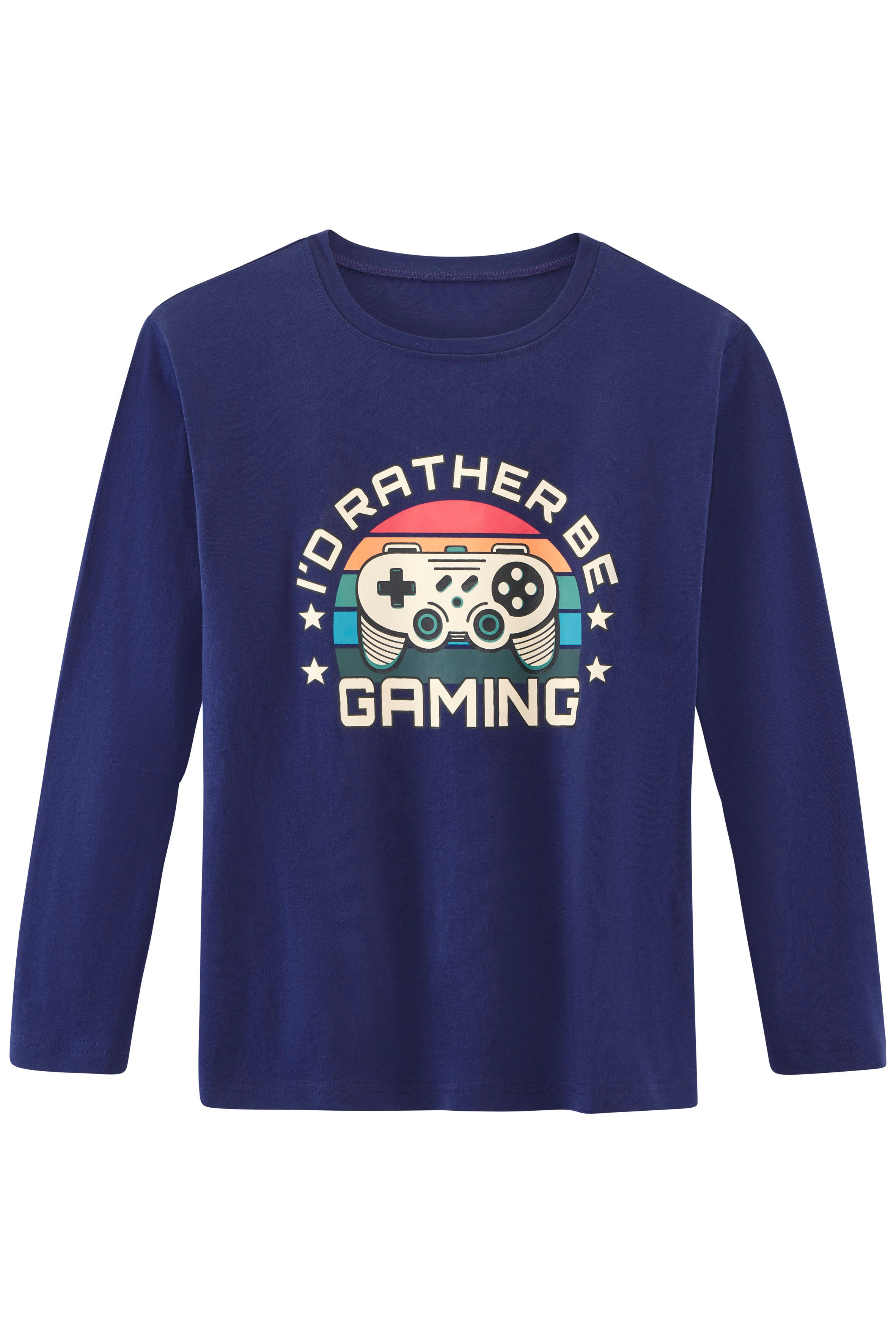 AUTHENTIC LE JOGGER Pyjama met grote gaming-print vooraan (set, 2-delig, 1 stuk)