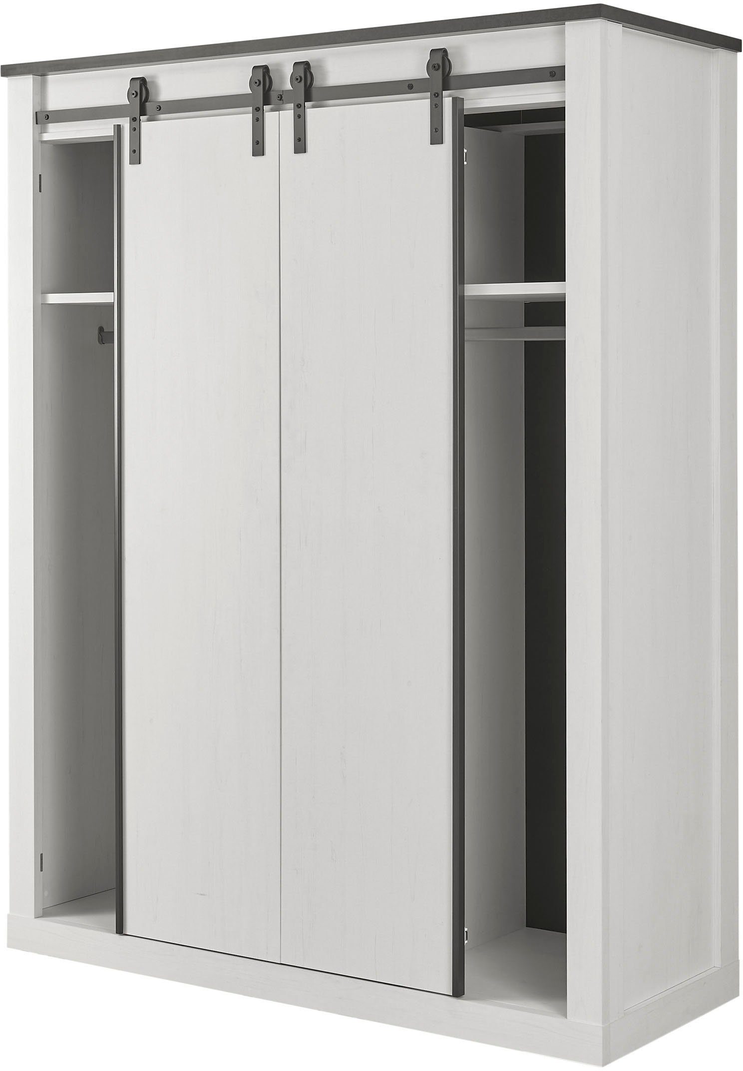 Home affaire Slaapkamerserie Sherwood Ligoppervlak 140 x 200 cm, kast 3-deurs 161 cm breed (4-delig)