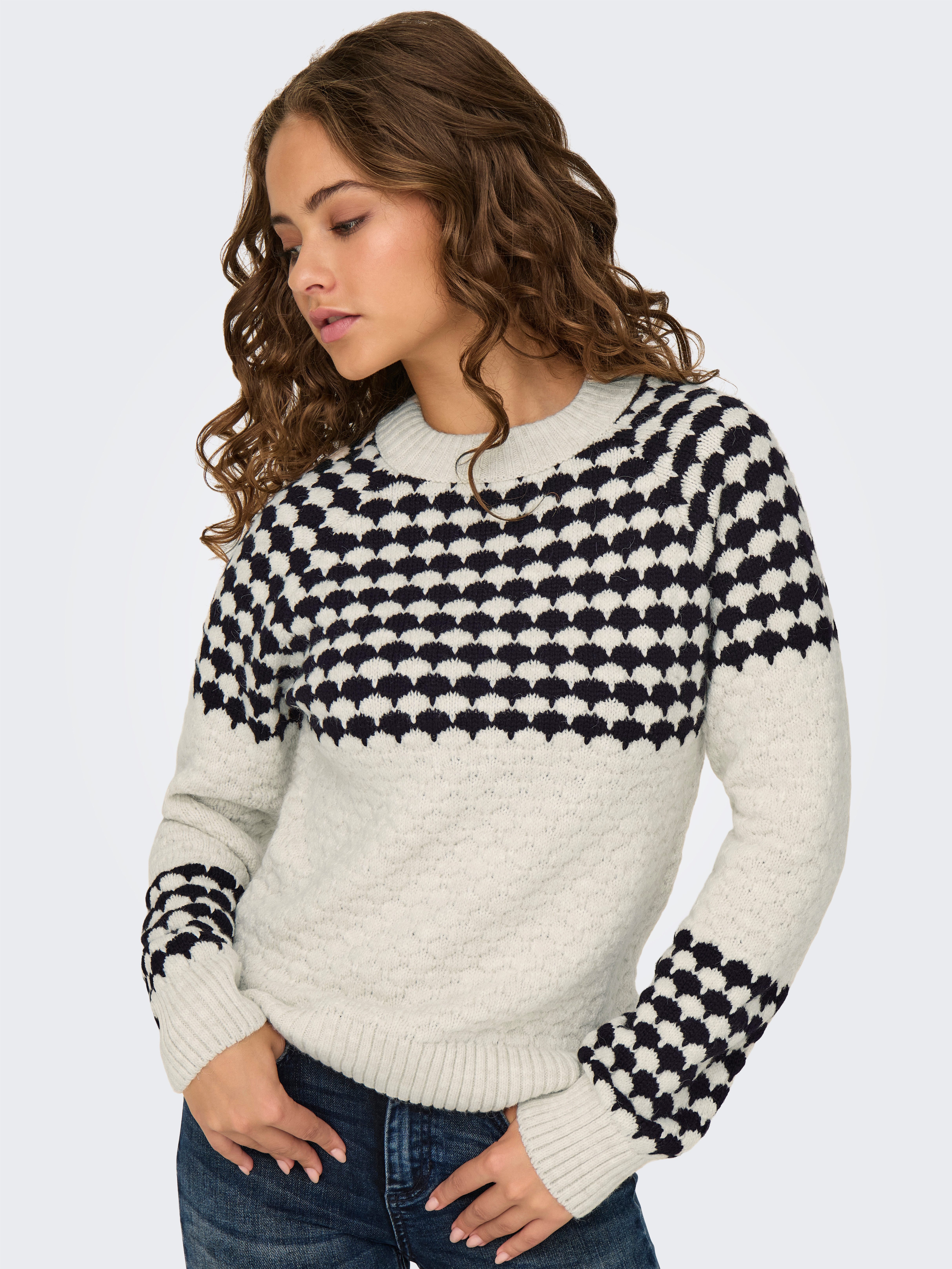 Only Trui met ronde hals ONLCANADA LS PULLOVER CC KNT