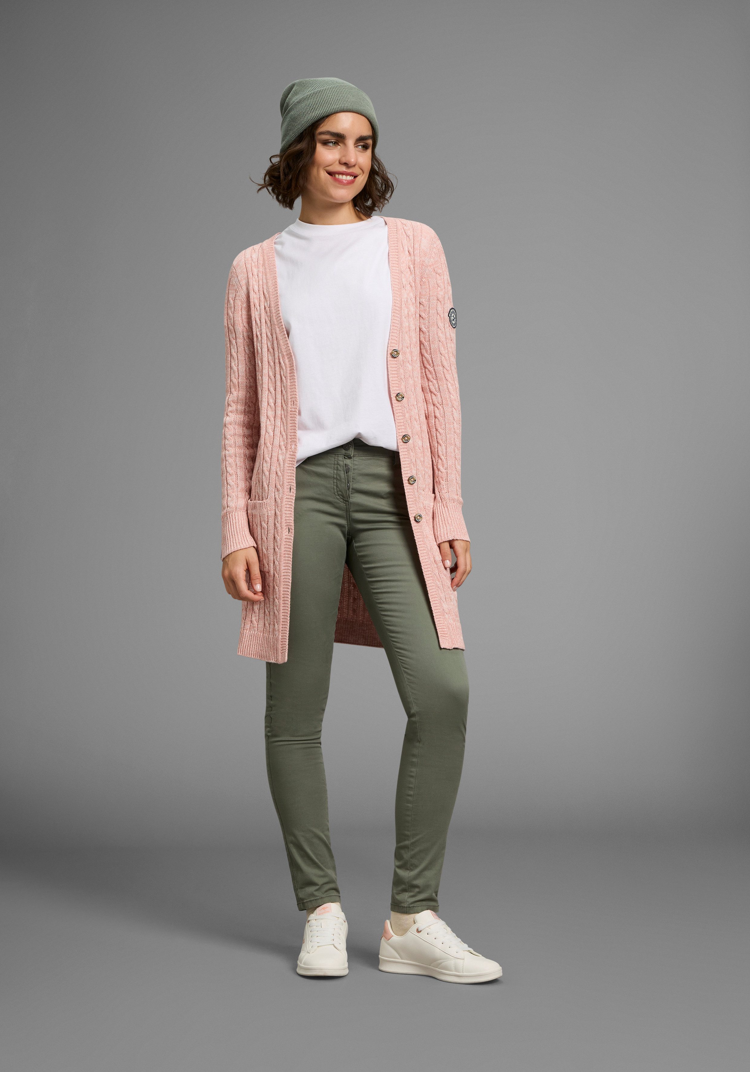 KangaROOS Lang vest met trendy kabelpatroon en zakken