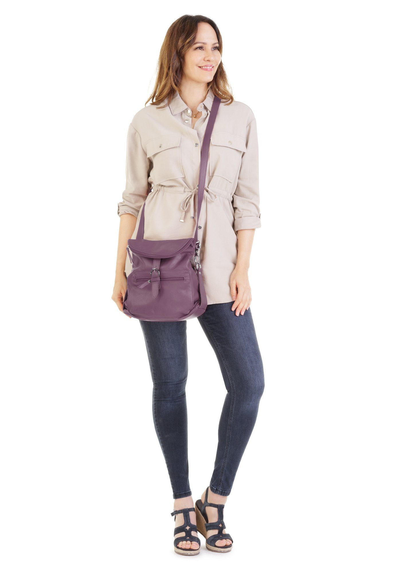 Forty Degrees Rugzak echt leer, made in italy
