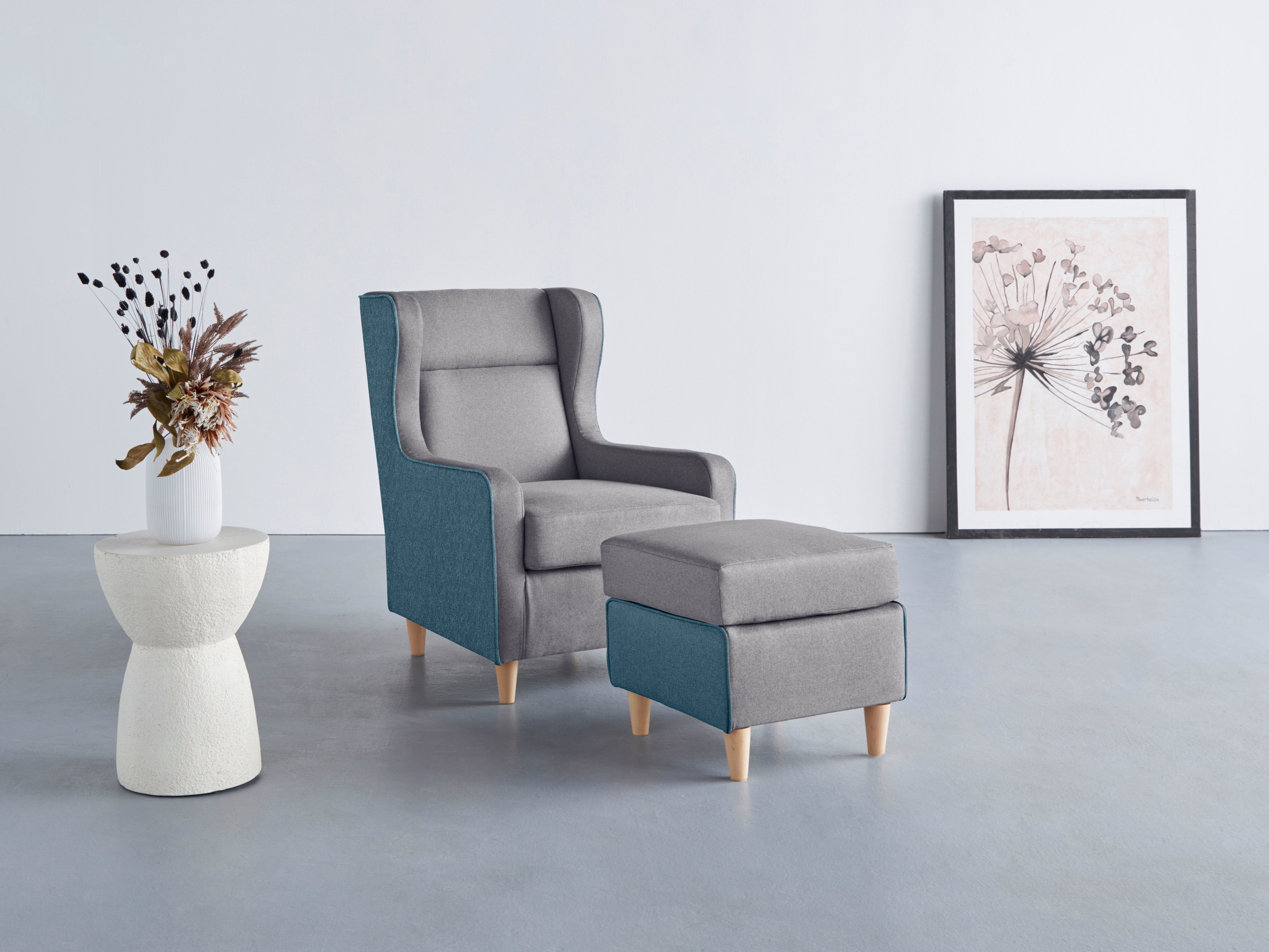 INOSIGN Oorfauteuil Thisted contrastkleurig - modern en fris, bxdxh: 73x85x99