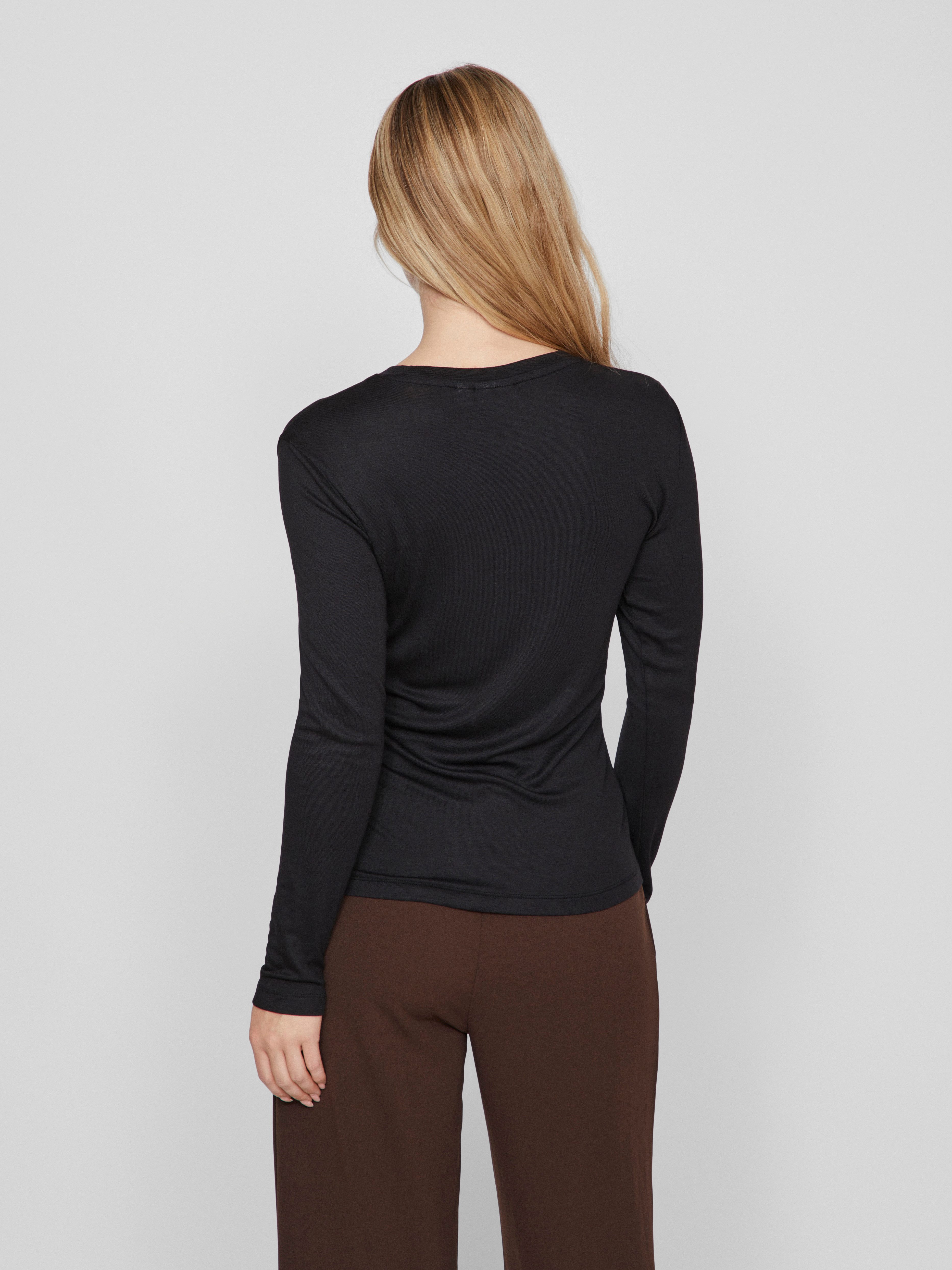 Vila Shirt met lange mouwen VIALEXIA O-NECK L S TOP NOOS