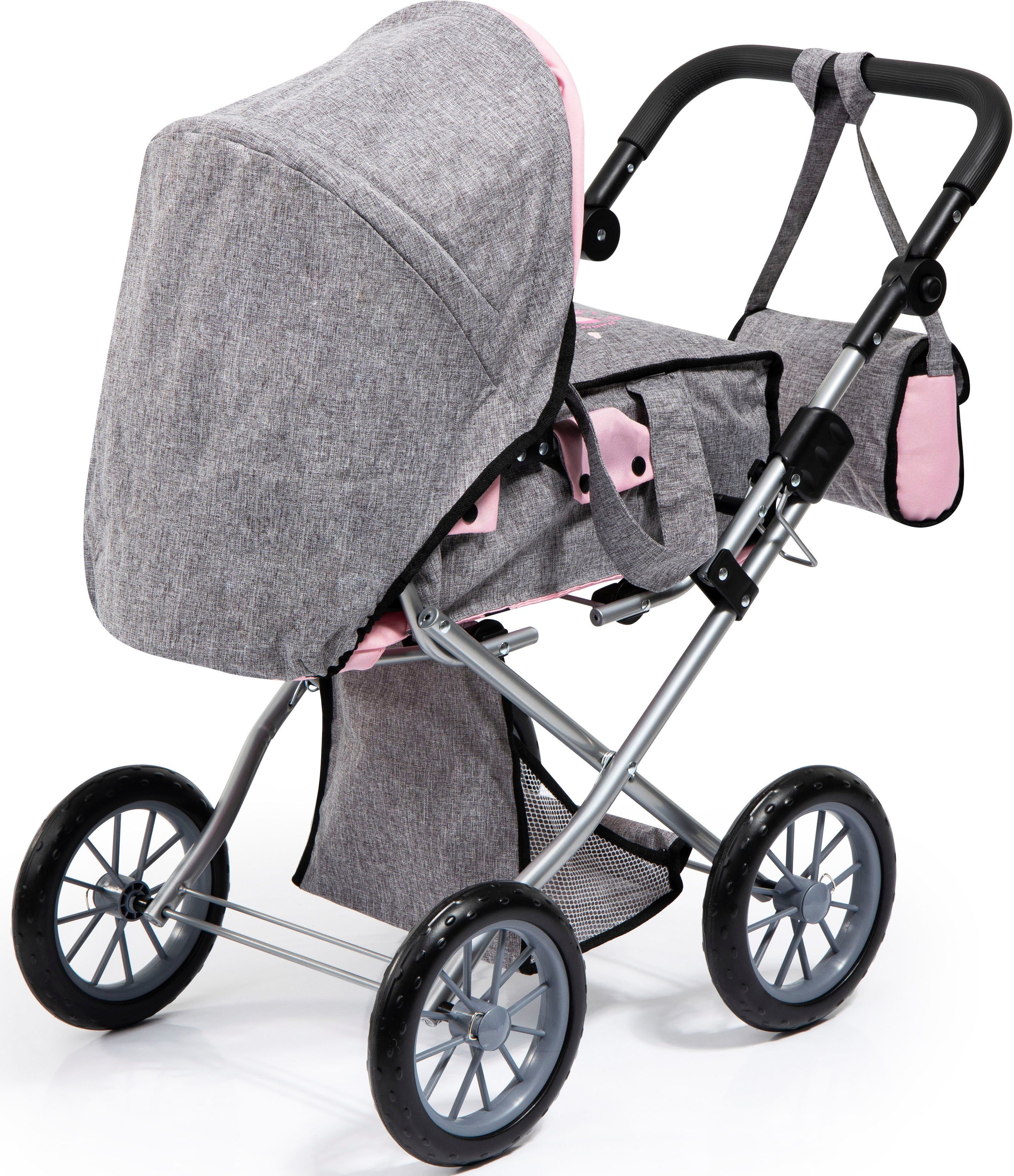 Bayer Combi-poppenwagen City Star, grijs/roze