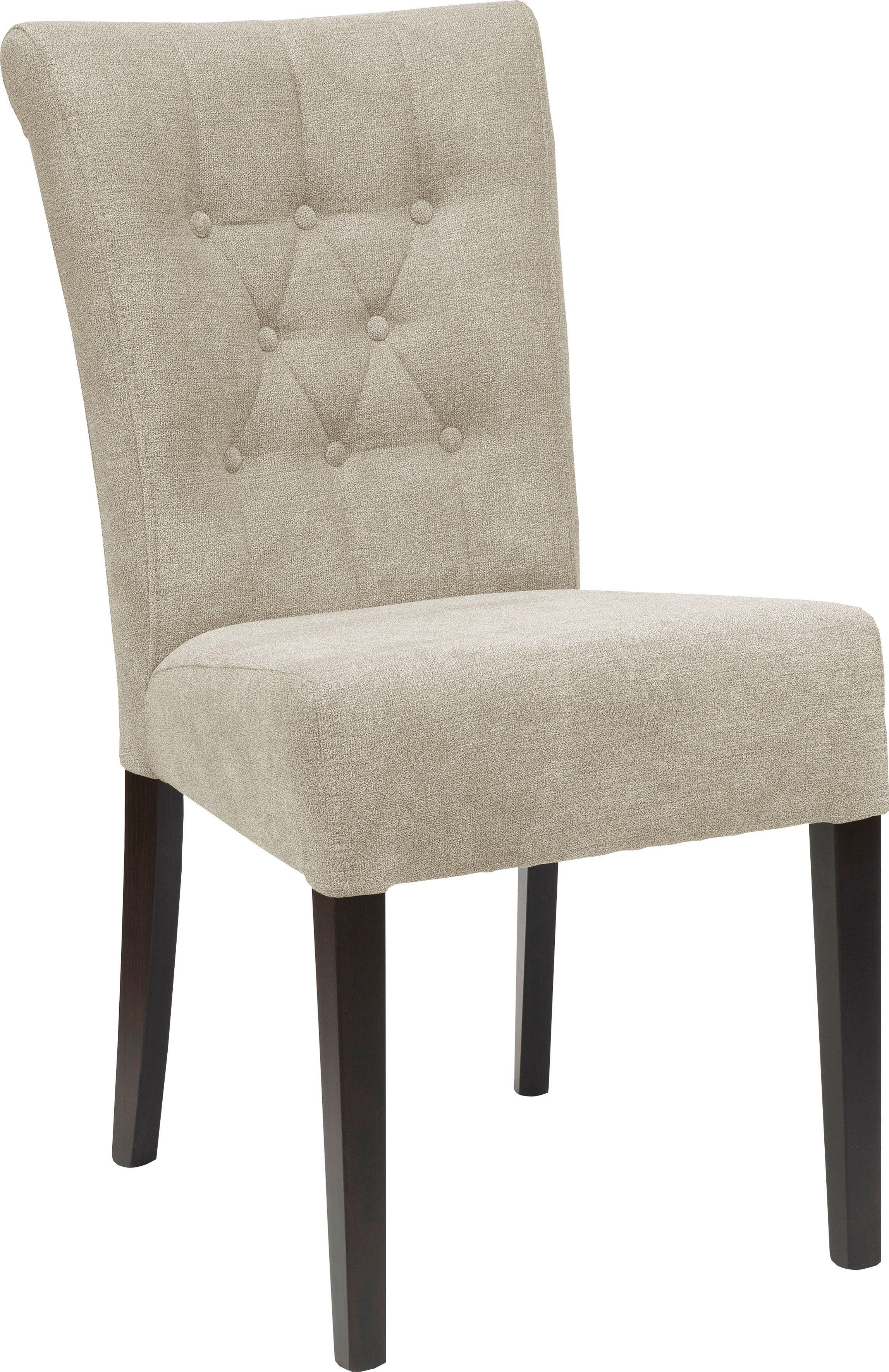 Home affaire Eetkamerstoel Queen BESTSELLER Gestoffeerde stoel met knoopdetails, set van 2, 4 of 6