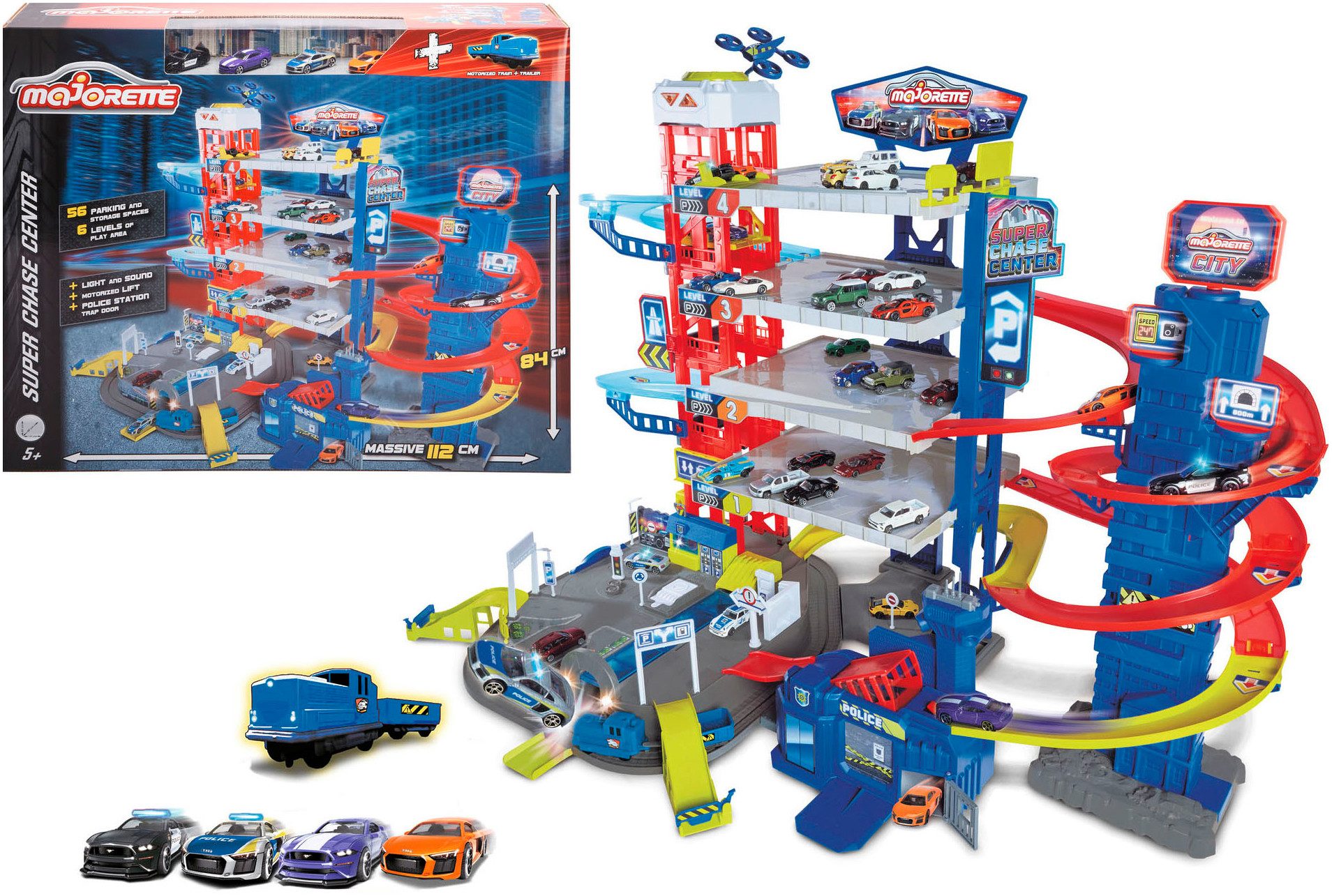 majORETTE Speel-parkeergarage Chase Center+5 vehicles