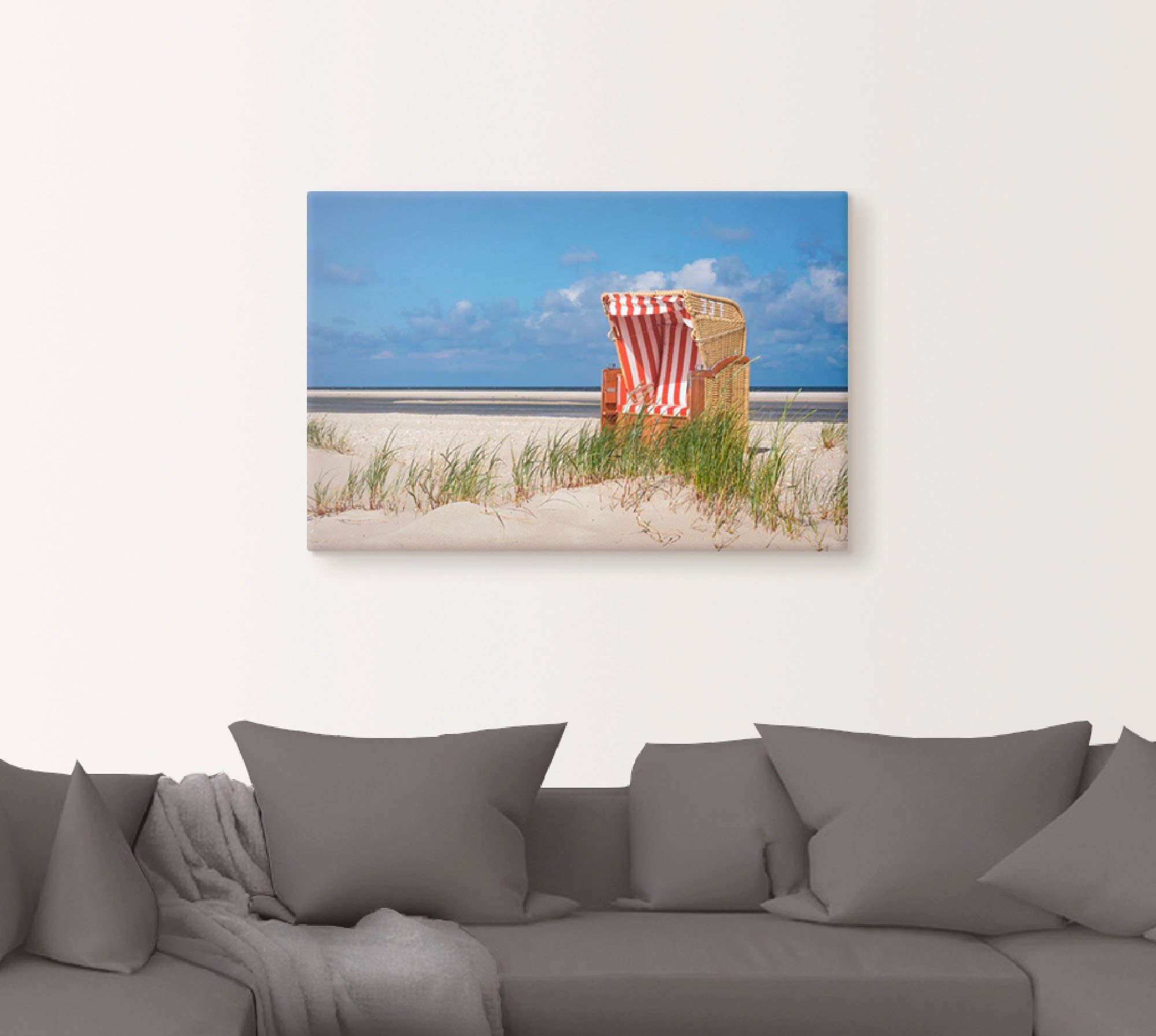 Artland Artprint Strandstoel 337 als artprint op linnen, muursticker in verschillende maten
