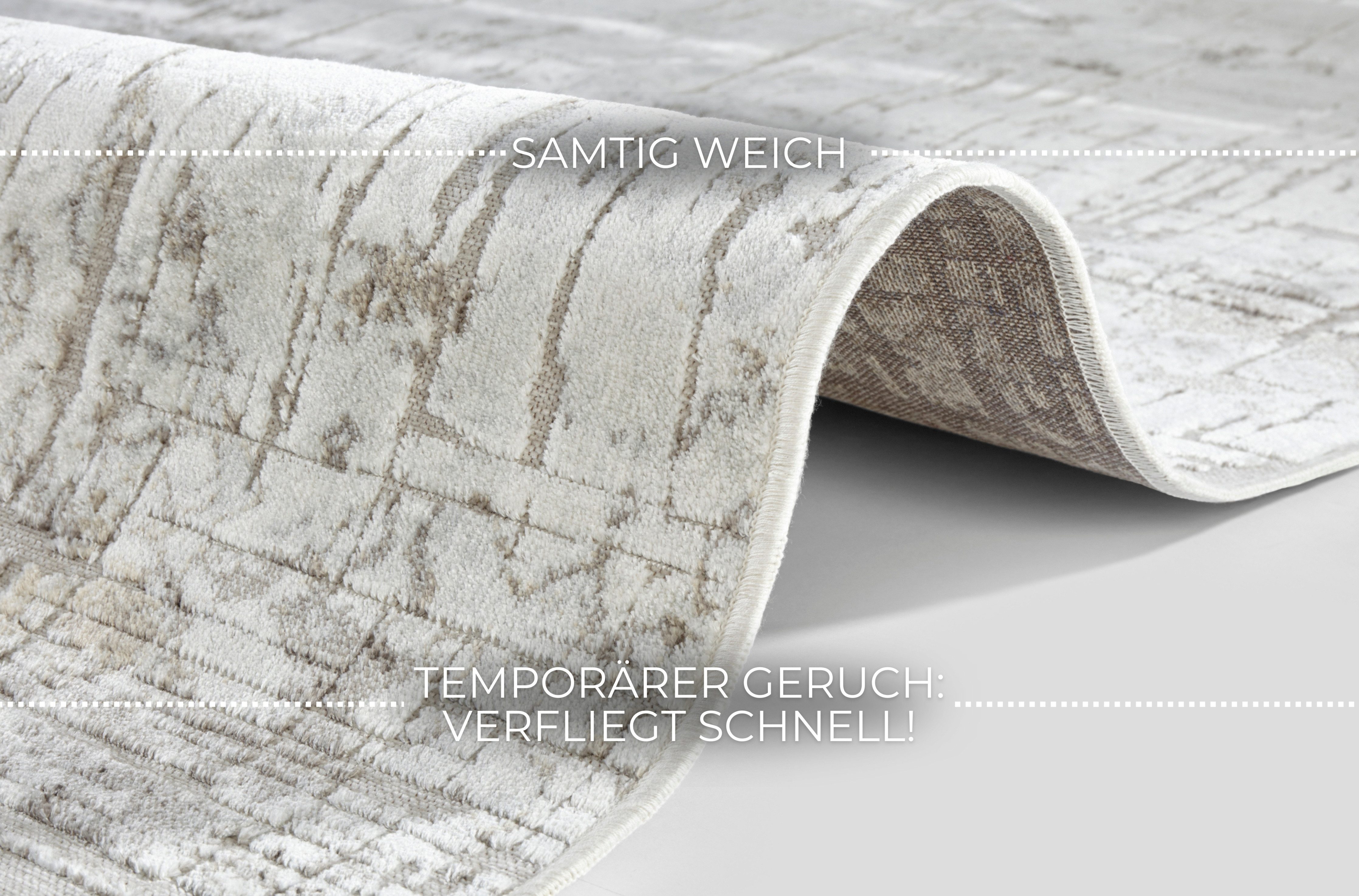 ELLE DECORATION Design-vloerkleed Chameis Viscose, vintage-look, zijde look, woonkamer, slaapkamer, vloerkleed
