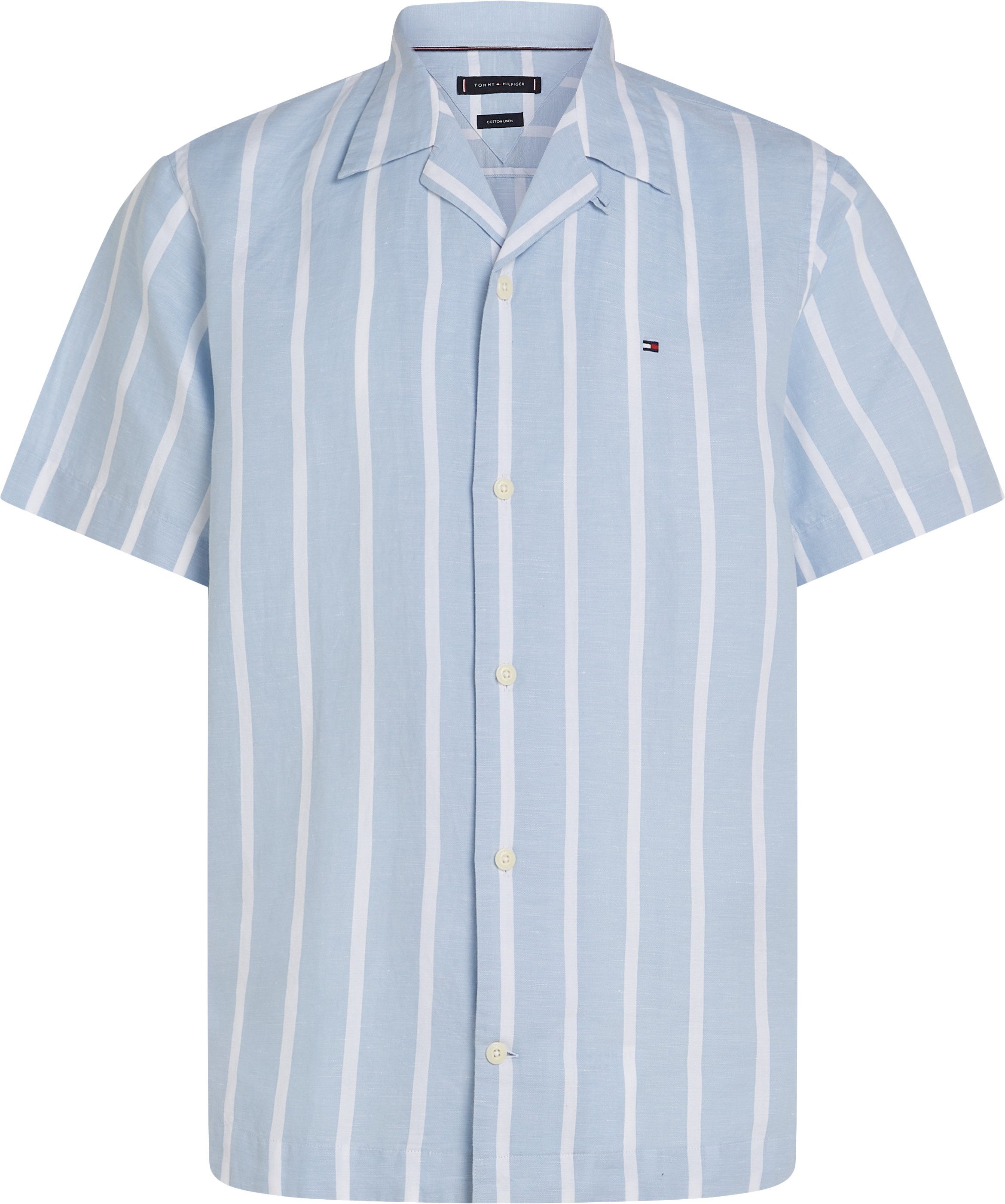 Tommy Hilfiger Overhemd met korte mouwen LINEN BLEND STRIPED SS RF SHIRT