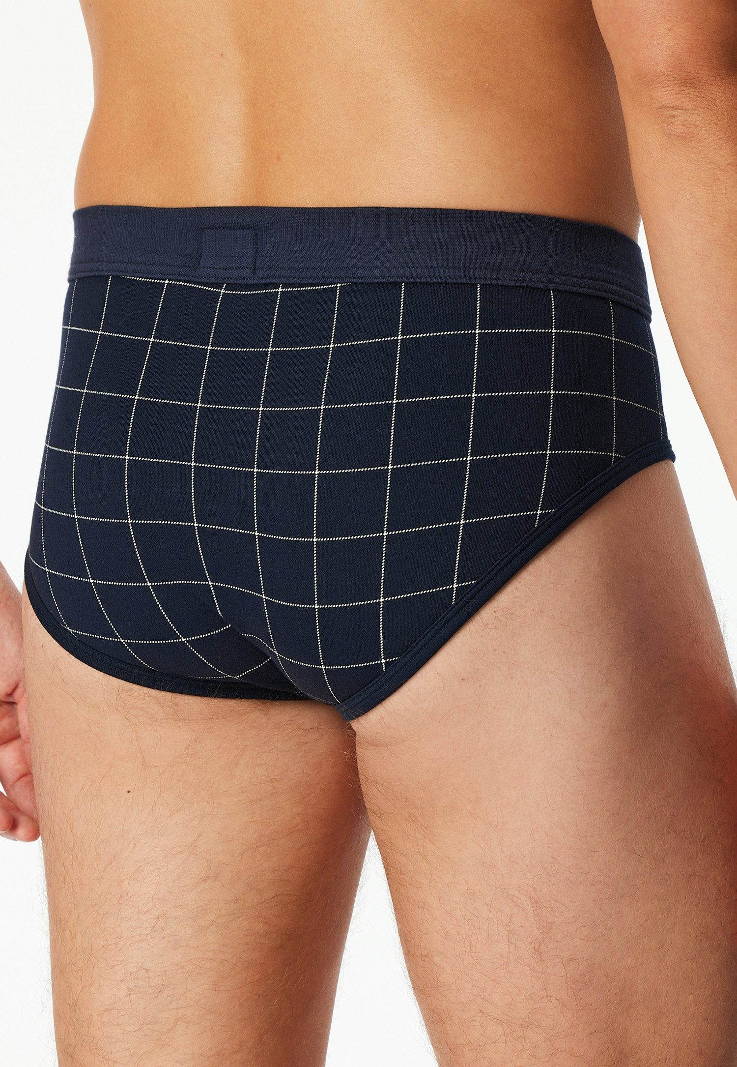 Schiesser Slip Fine Interlock met gulp, geruit