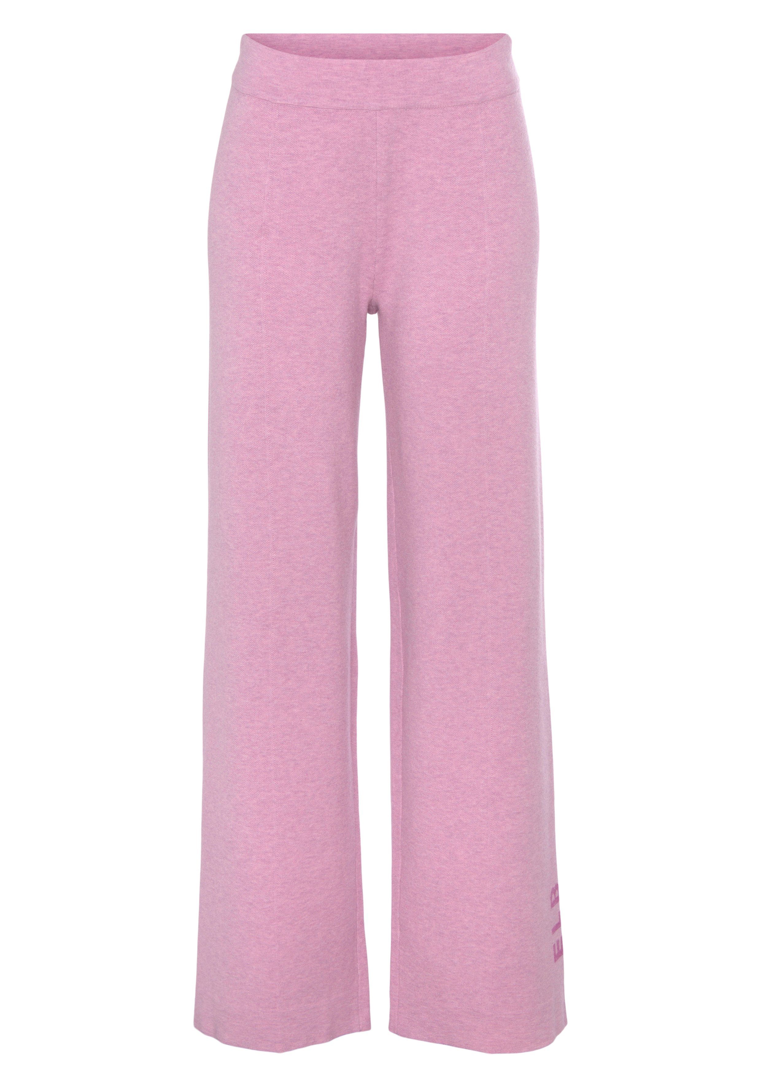 Elbsand Tricotbroek -Loungebroek met wijde pijpen en geborduurd logo, loungewear